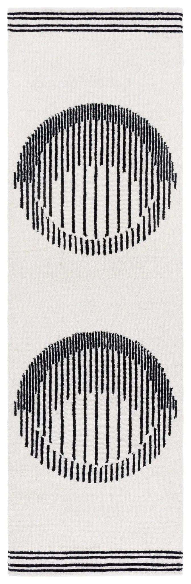Rodeo Drive Striped Circle Hand-Tufted Wool Rug
