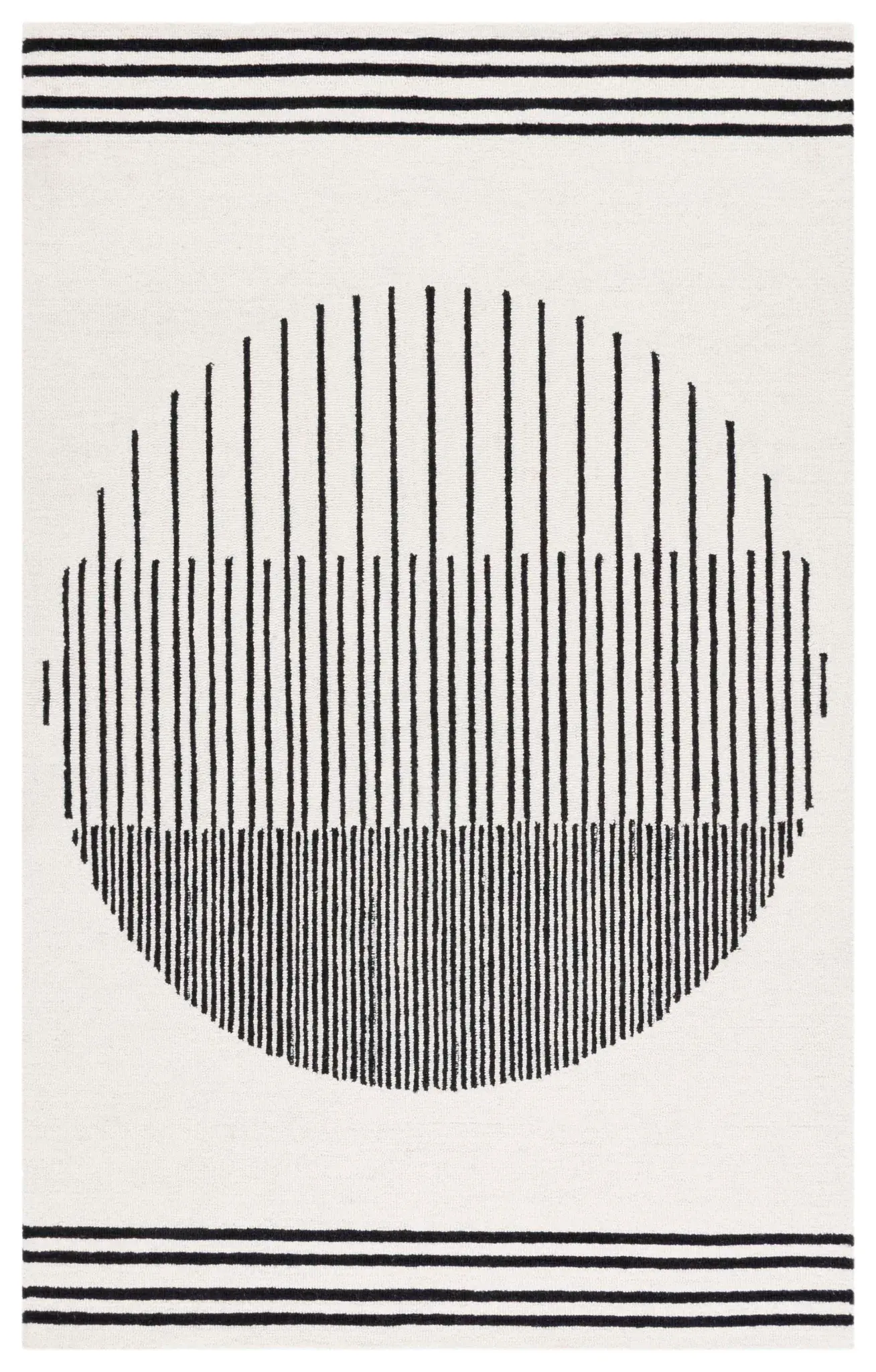 Rodeo Drive Striped Circle Hand-Tufted Wool Rug