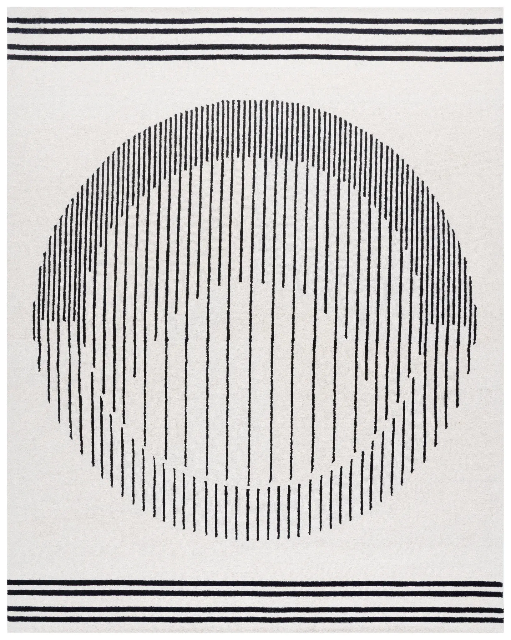 Rodeo Drive Striped Circle Hand-Tufted Wool Rug