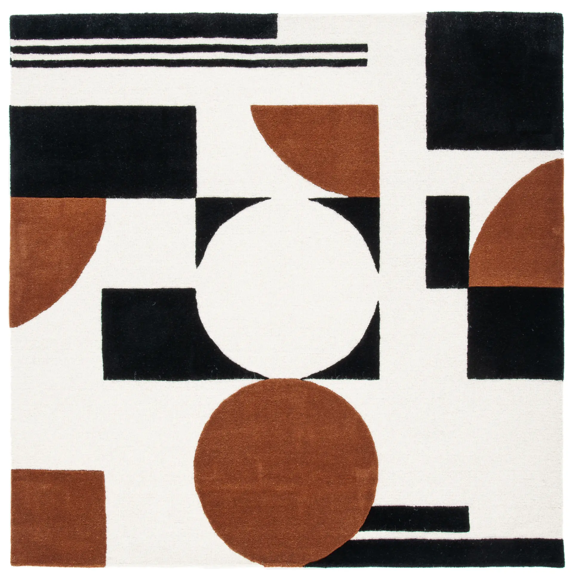 Rodeo Drive Bauhaus Geometric Hand-Tufted Wool Rug