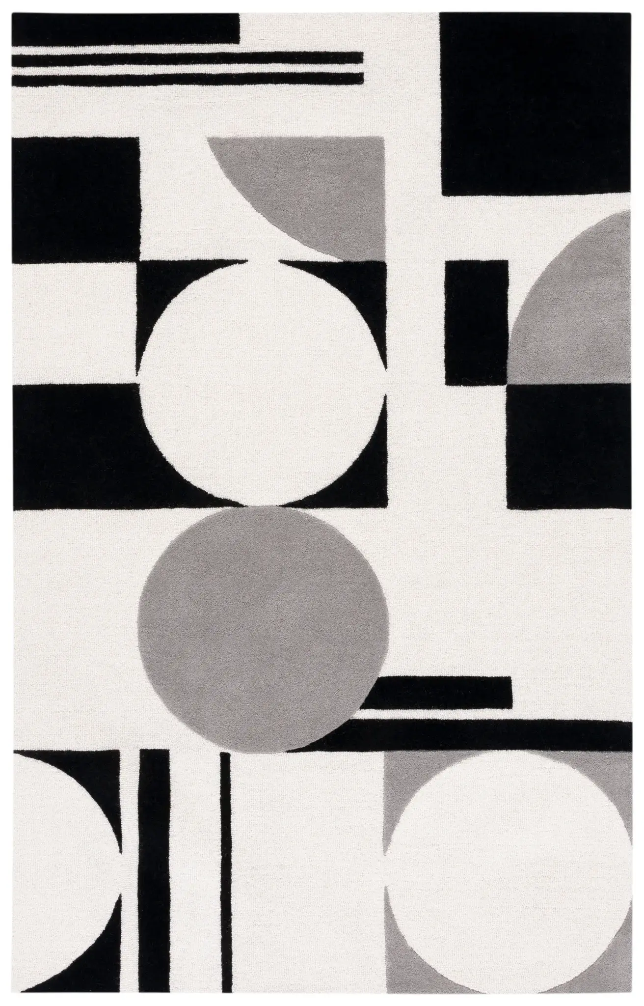 Rodeo Drive Bauhaus Geometric Hand-Tufted Wool Rug