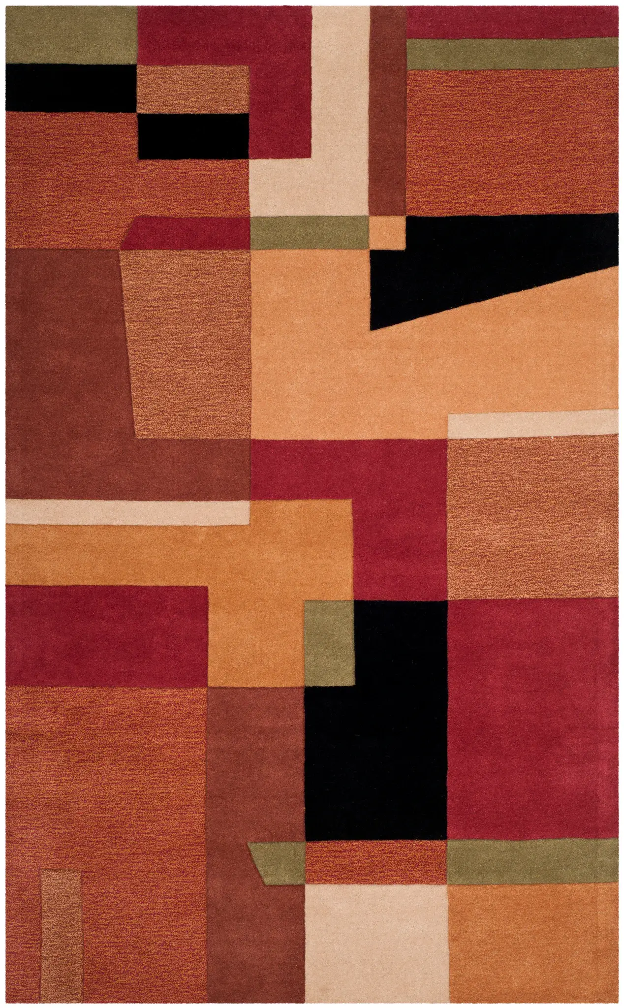 Rodeo Drive Geometric Block Hand-Tufted Wool Rug