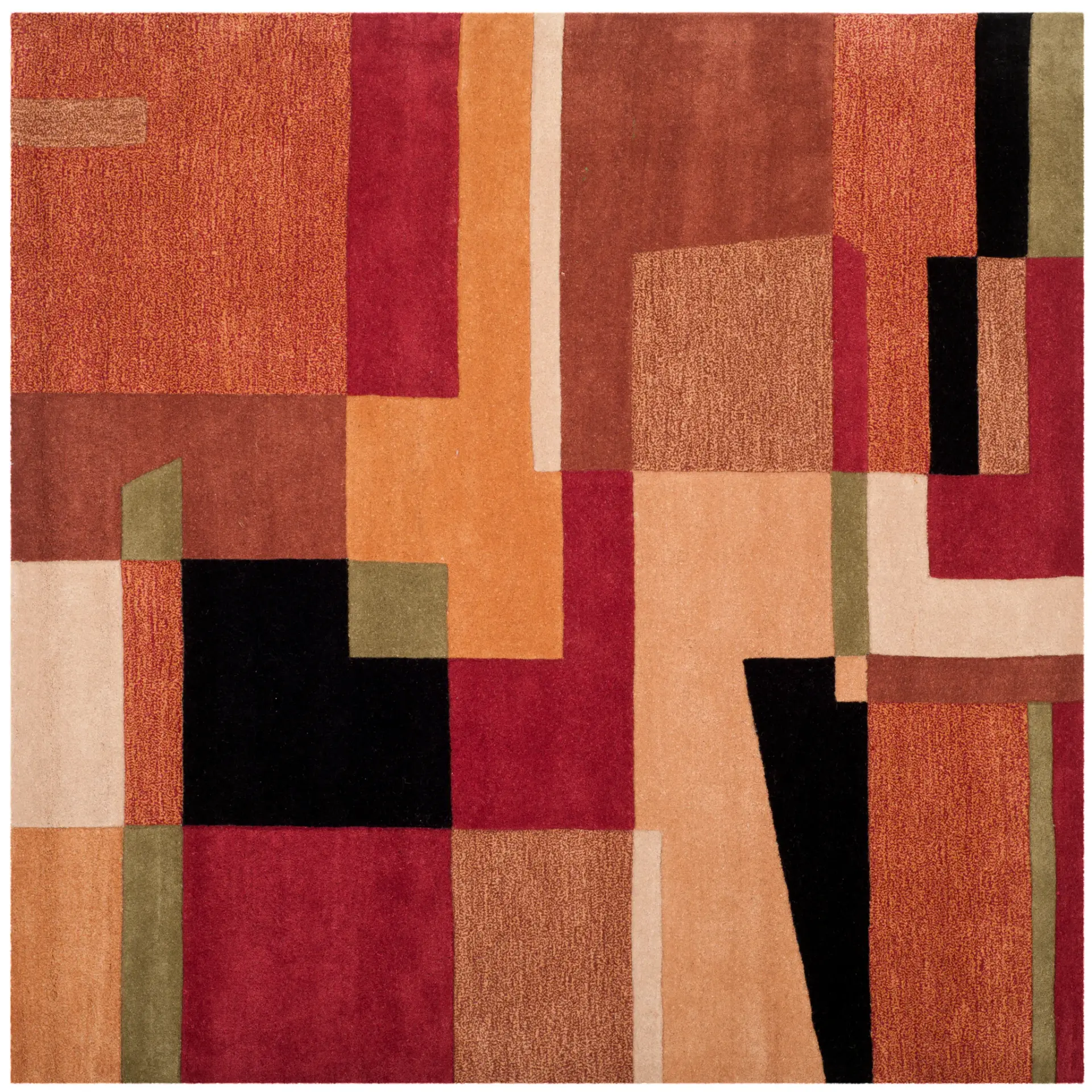 Rodeo Drive Geometric Block Hand-Tufted Wool Rug