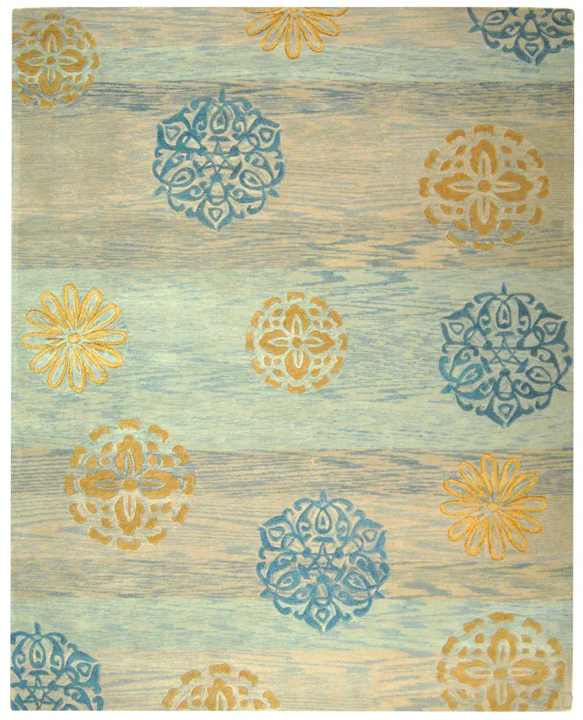 Rodeo Drive Striped Floral Hand-Tufted Wool Rug