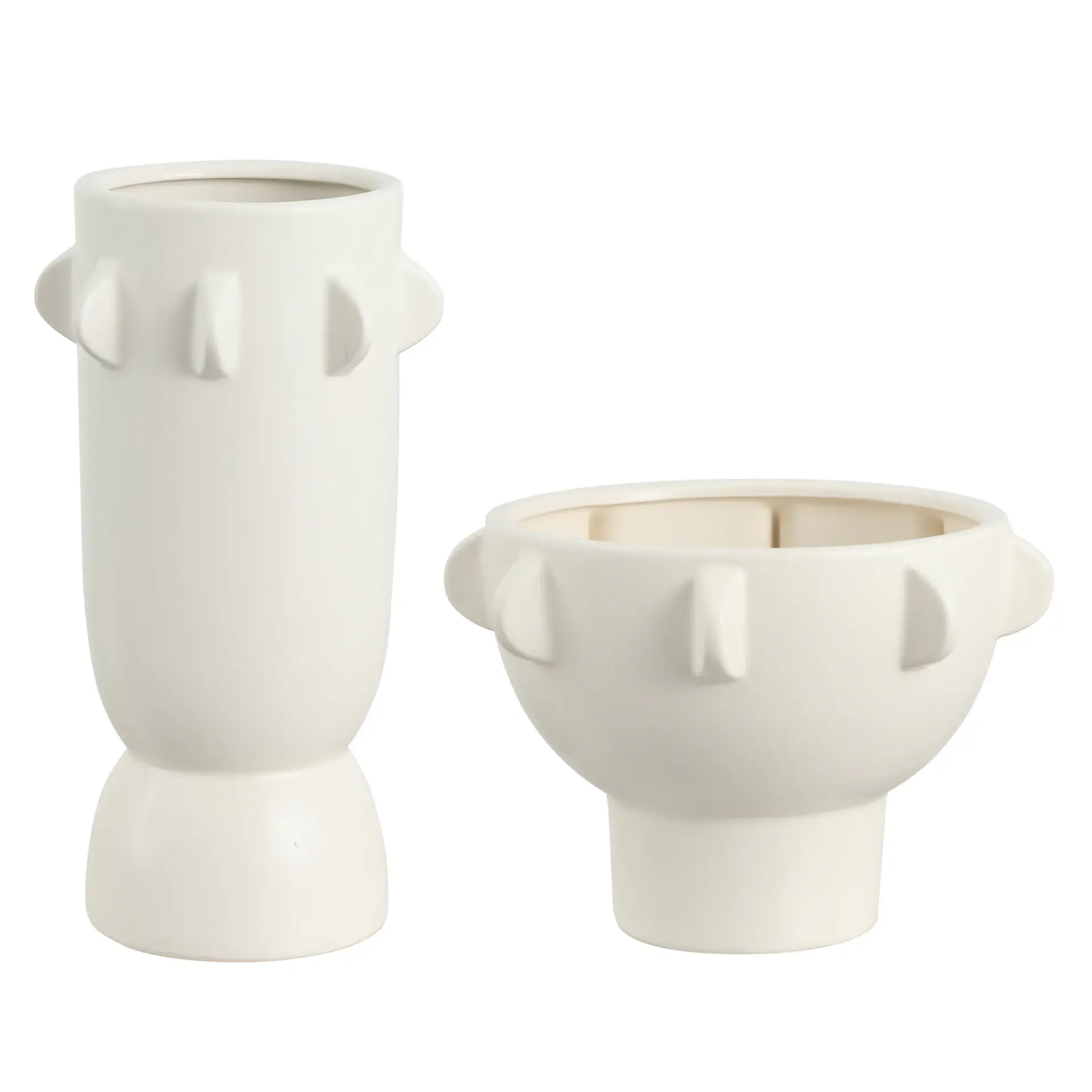 Amias Ceramic Tab Vase (Set Of 2)