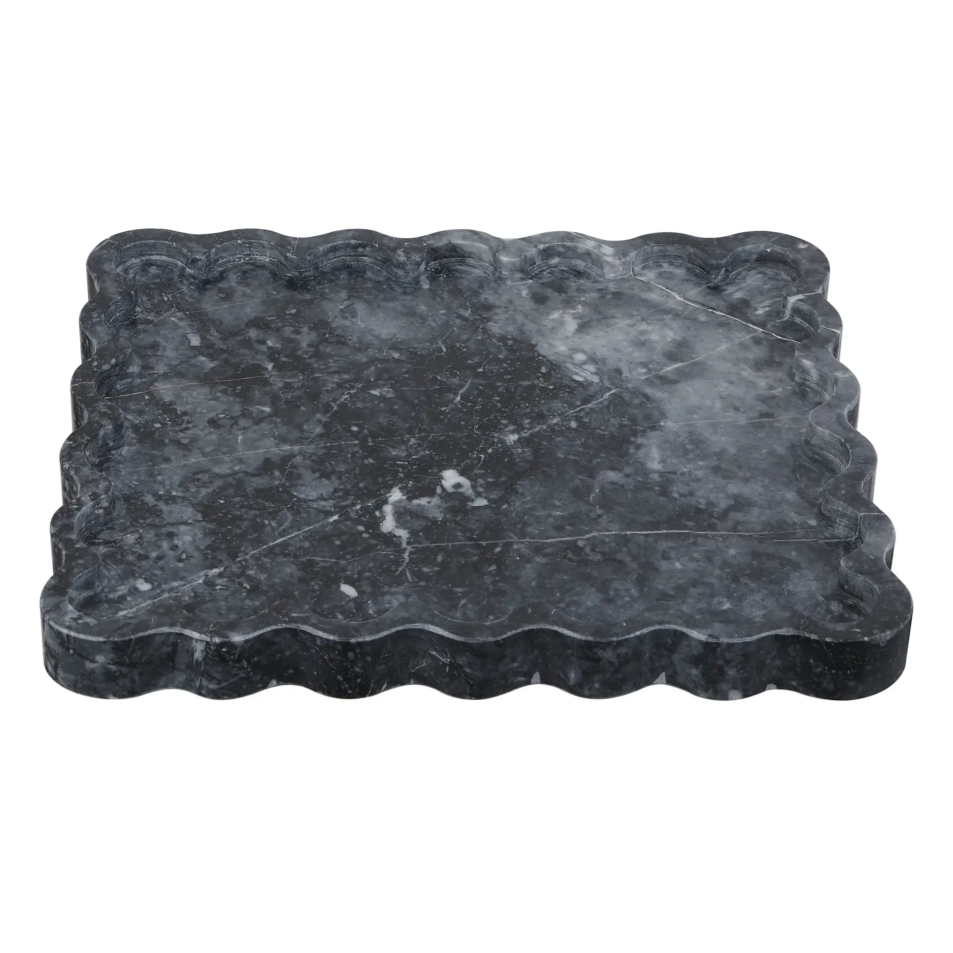Ava Scalloped Marble Tray