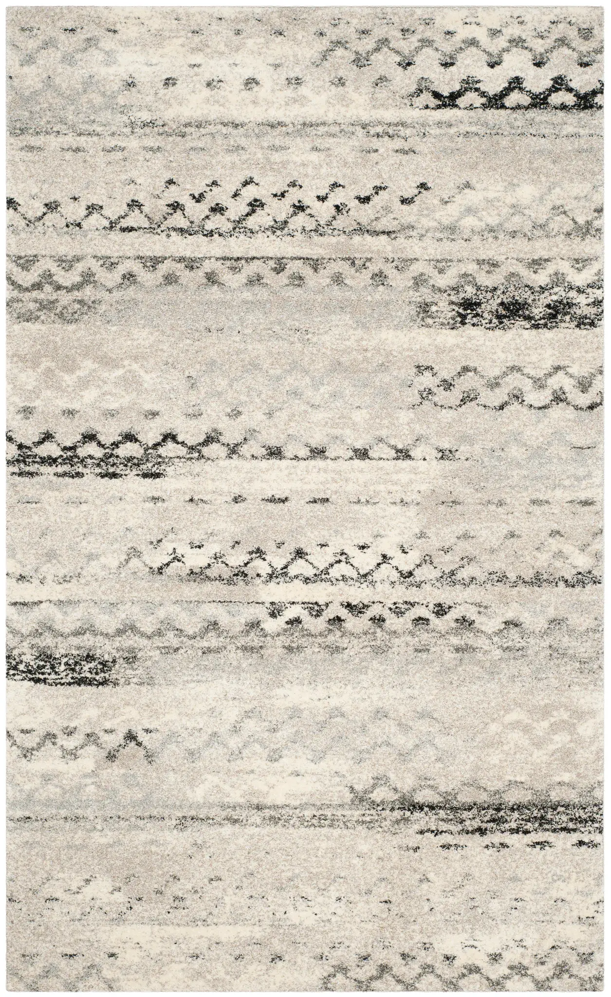 Retro Bohemian Banded Chevron Rug