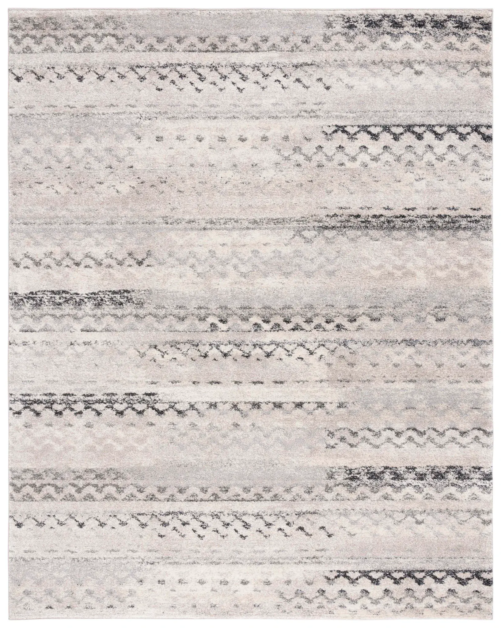 Retro Bohemian Banded Chevron Rug