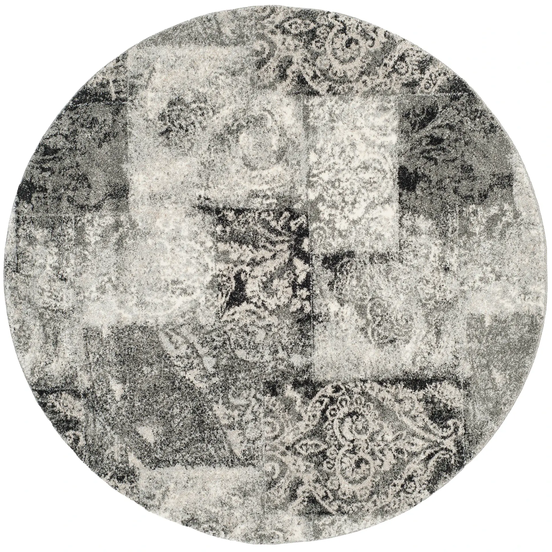 Retro Patchwork Damask Rug