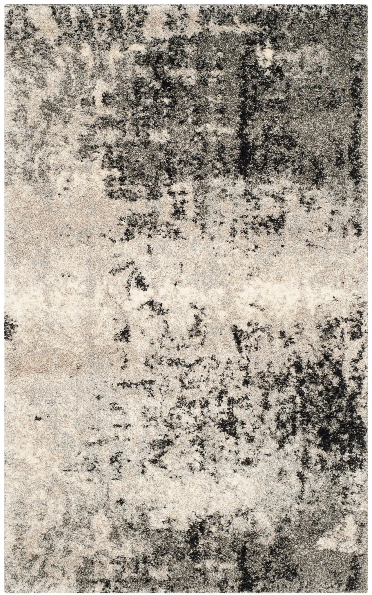 Retro Modern Distressed Damask Rug