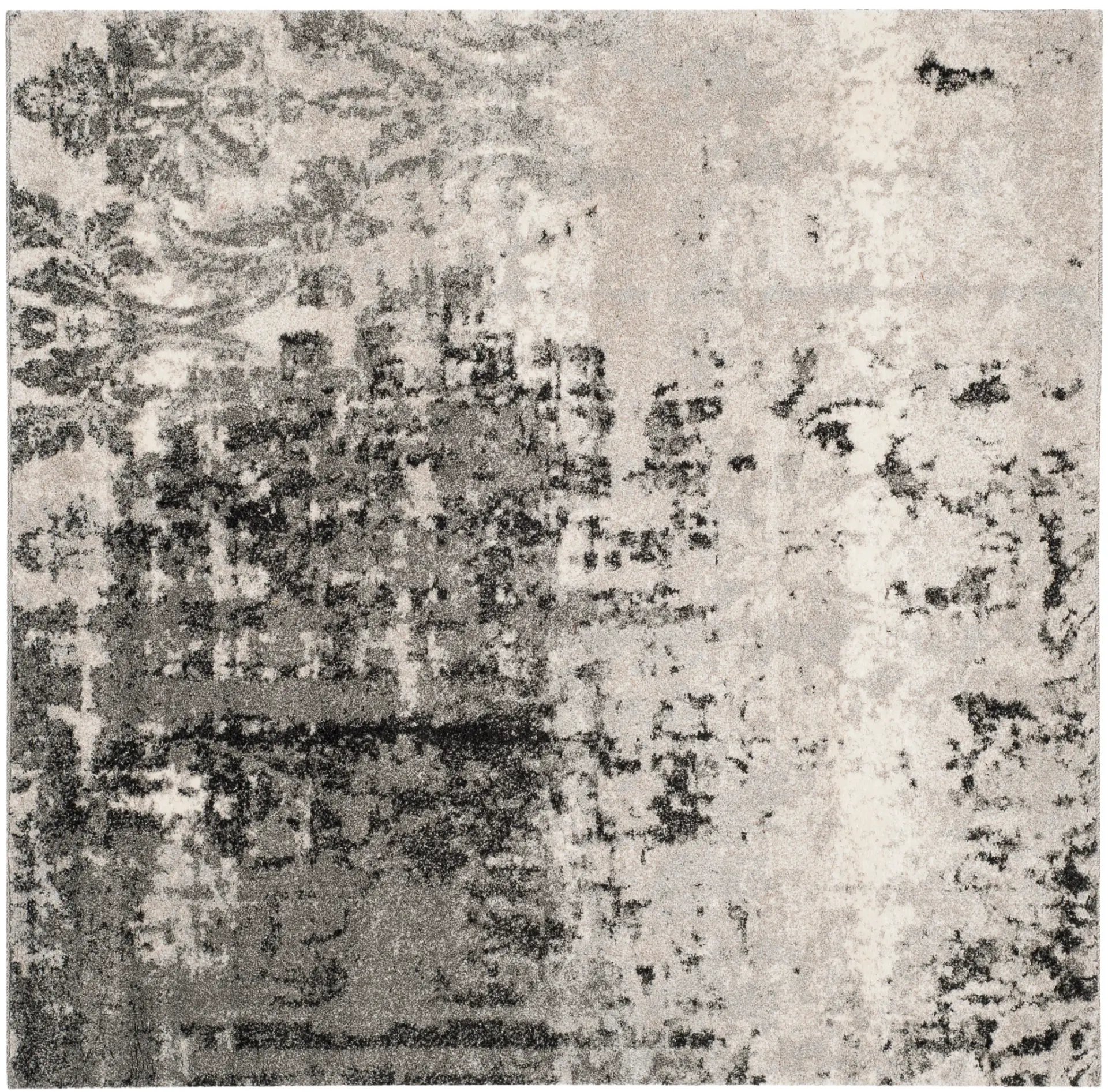 Retro Modern Distressed Damask Rug