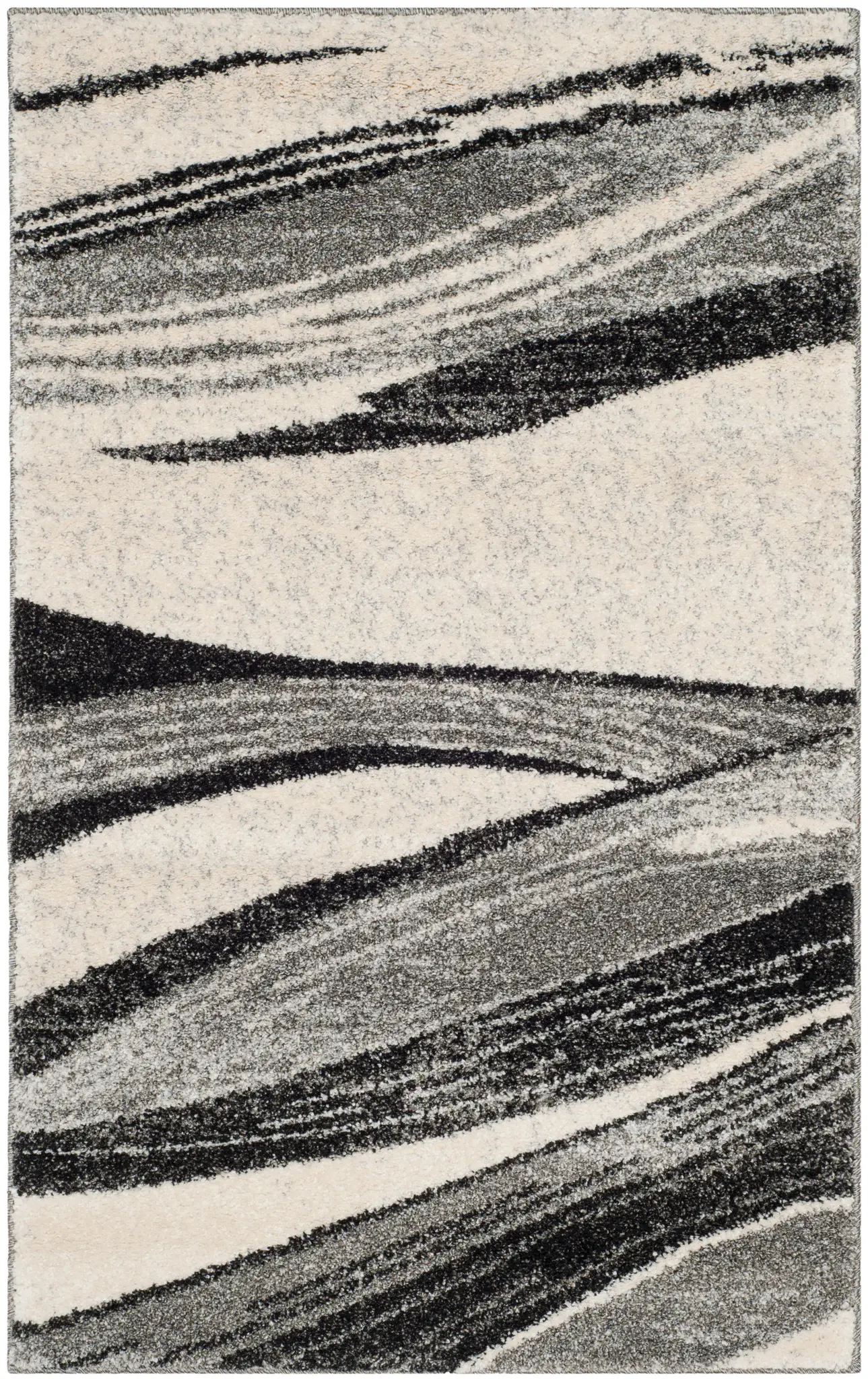 Retro Modern Curved Stripe Rug