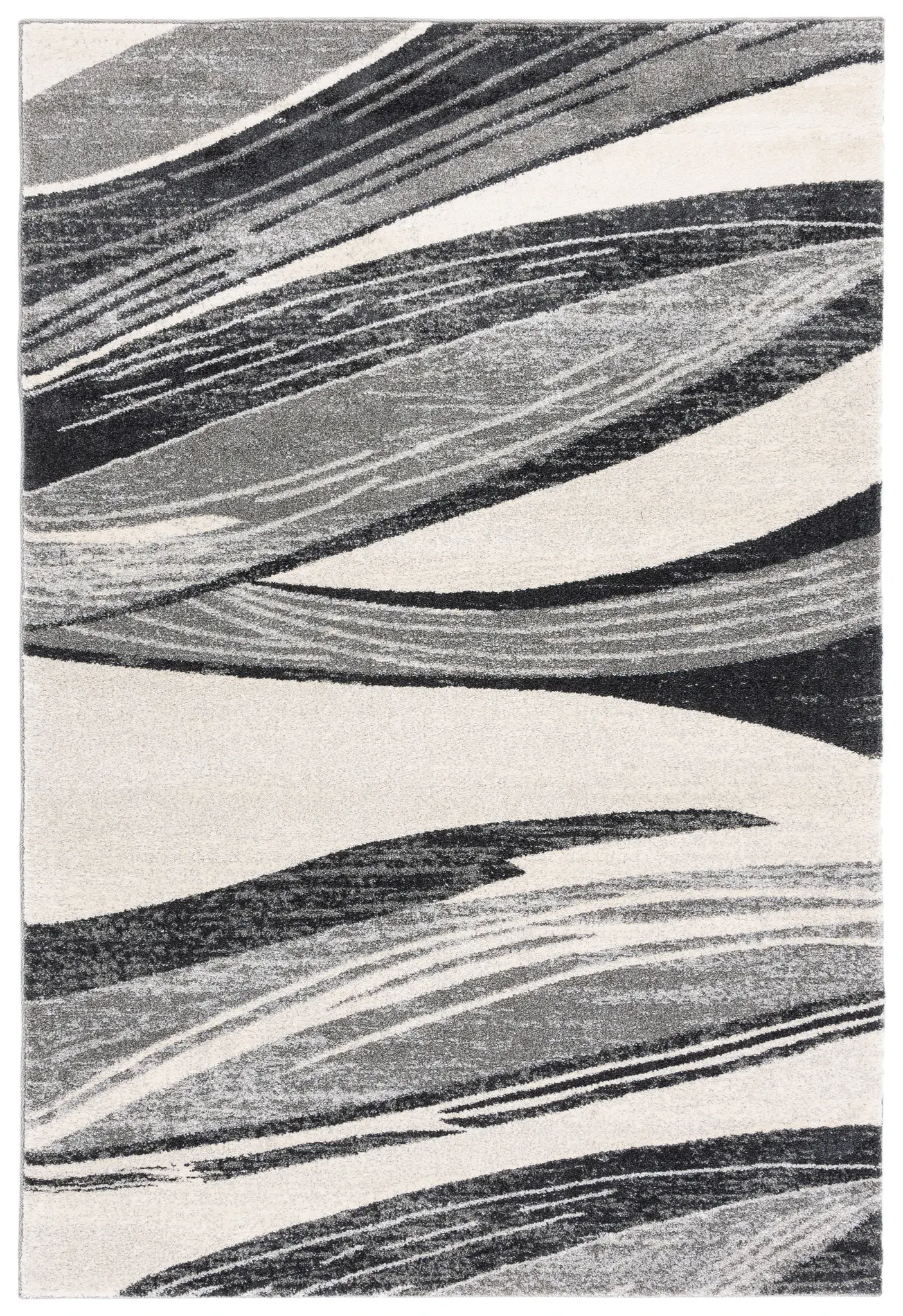 Retro Modern Curved Stripe Rug
