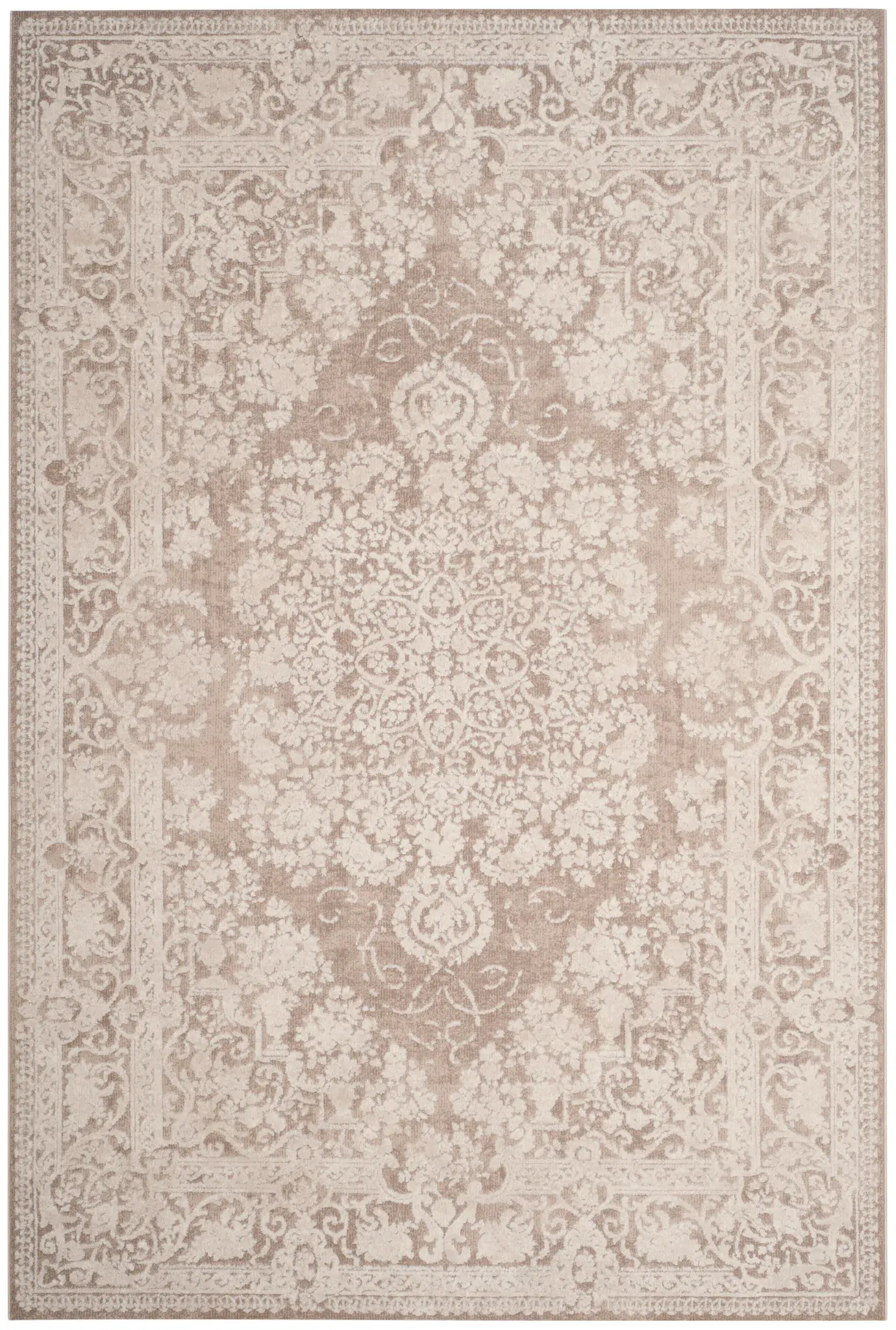 Reflection Faded Floral Border Rug