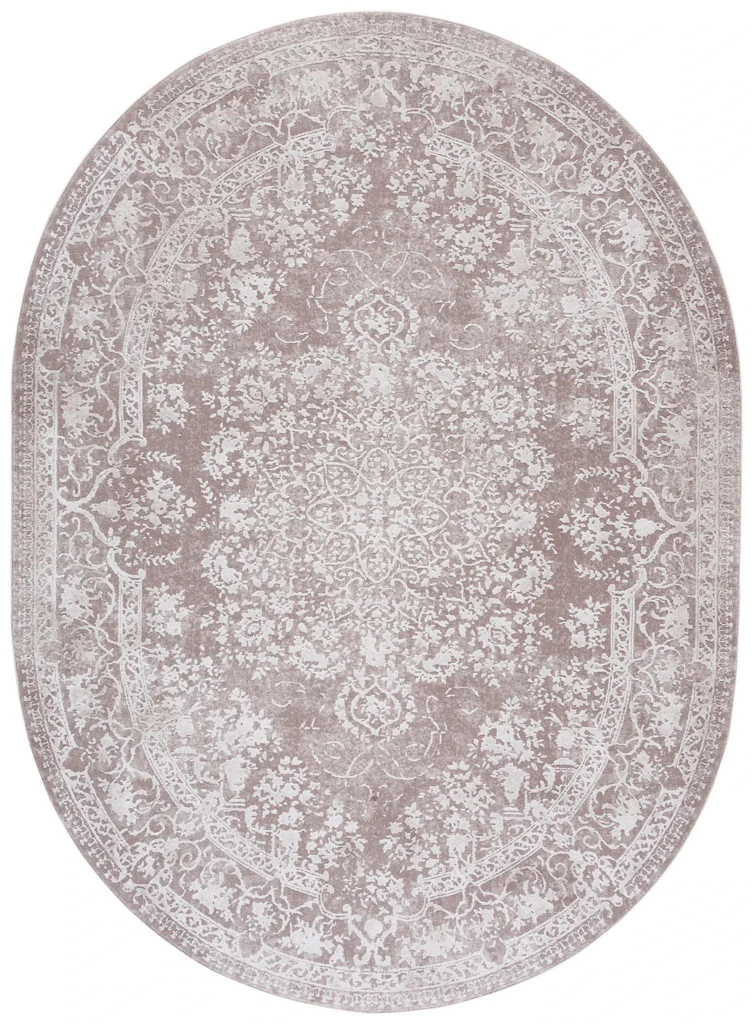 Reflection Faded Floral Border Rug