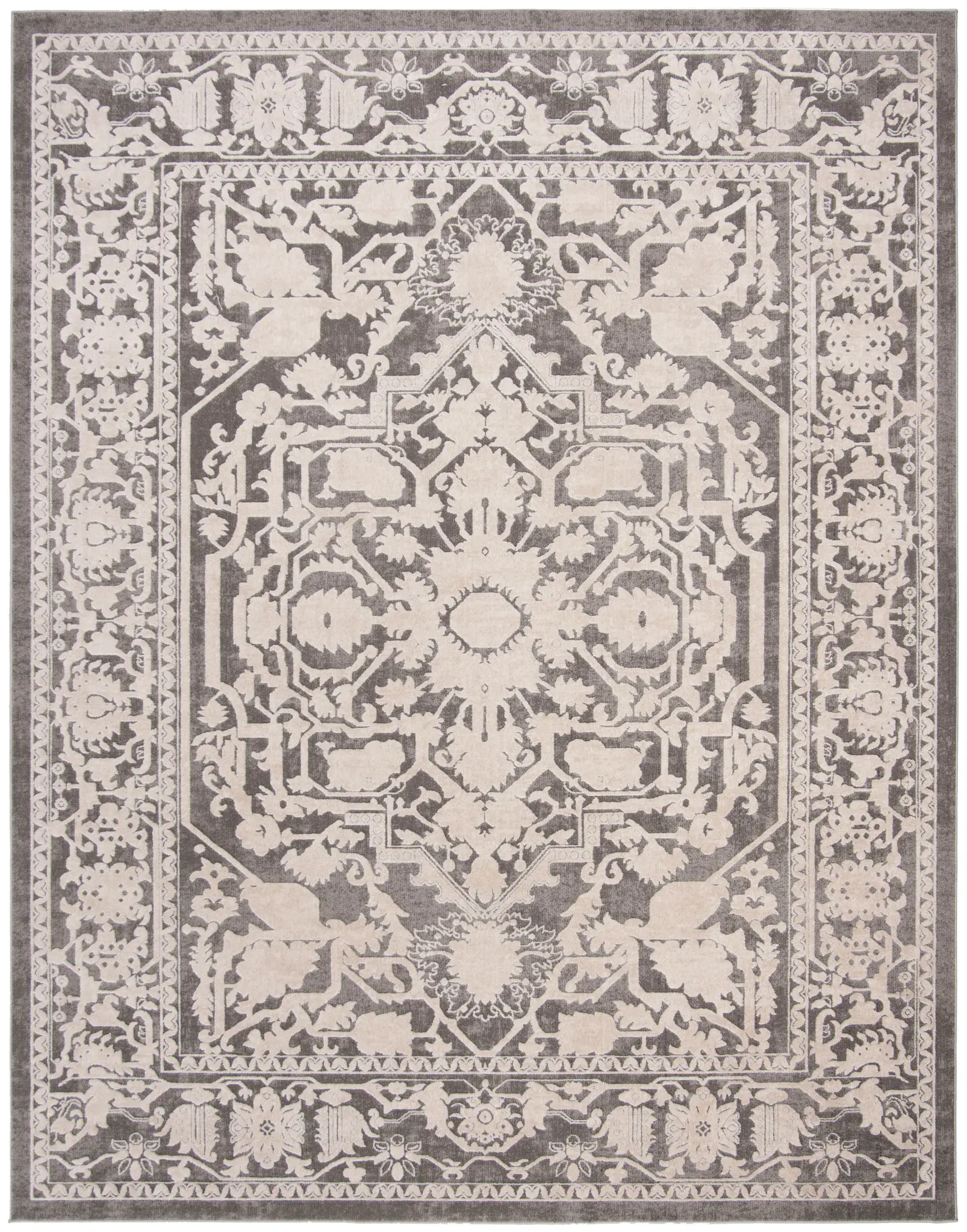 Reflection Faded Diamond Medallion Rug