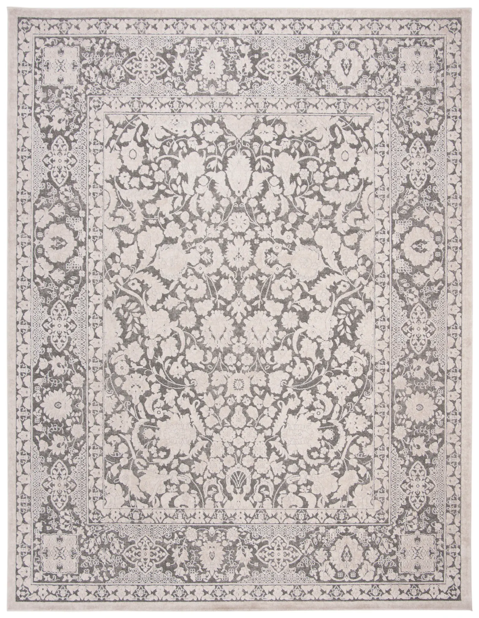 Reflection Bordered Floral Rug