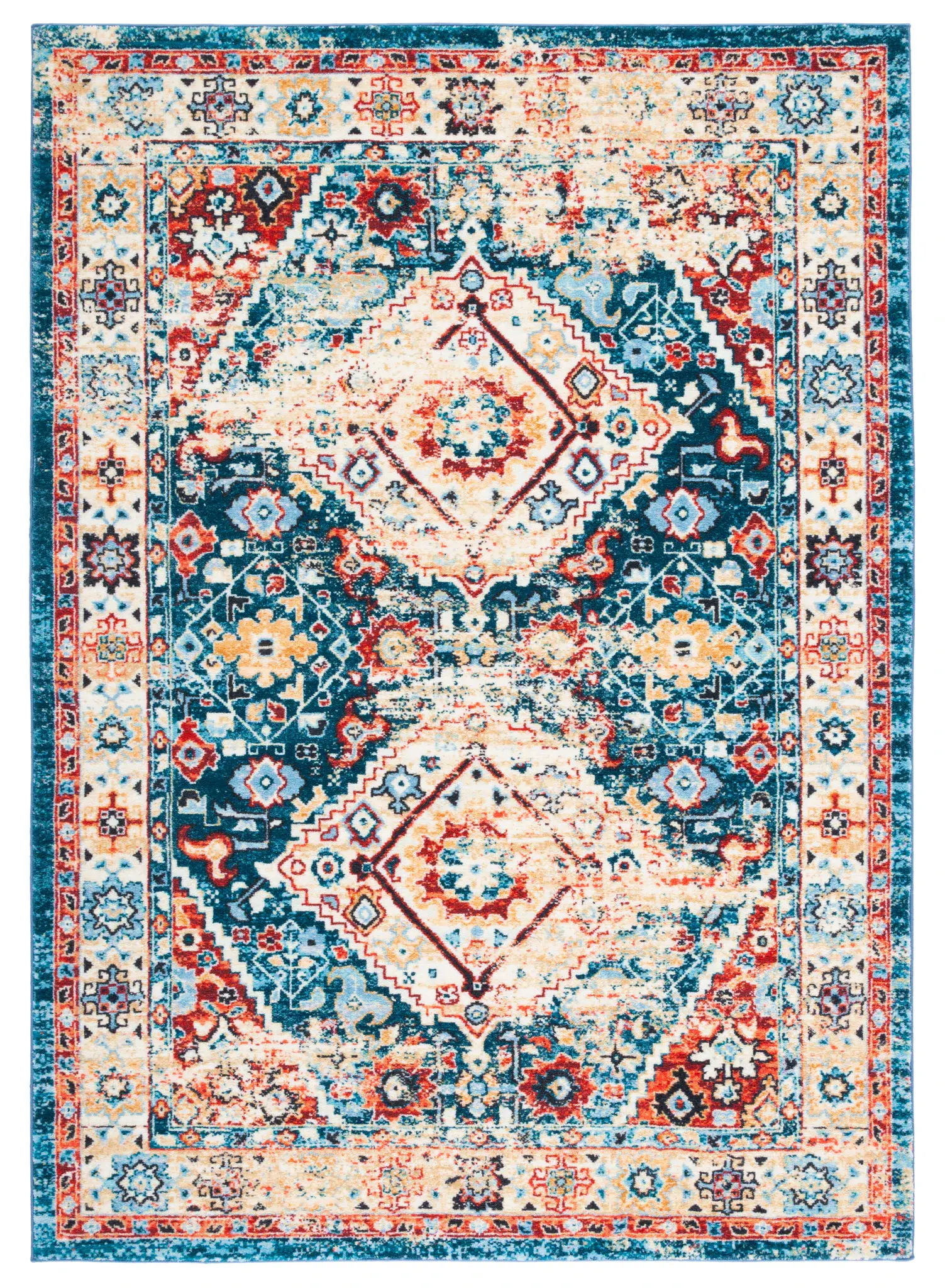 Riviera Distressed Tribal Washable Rug