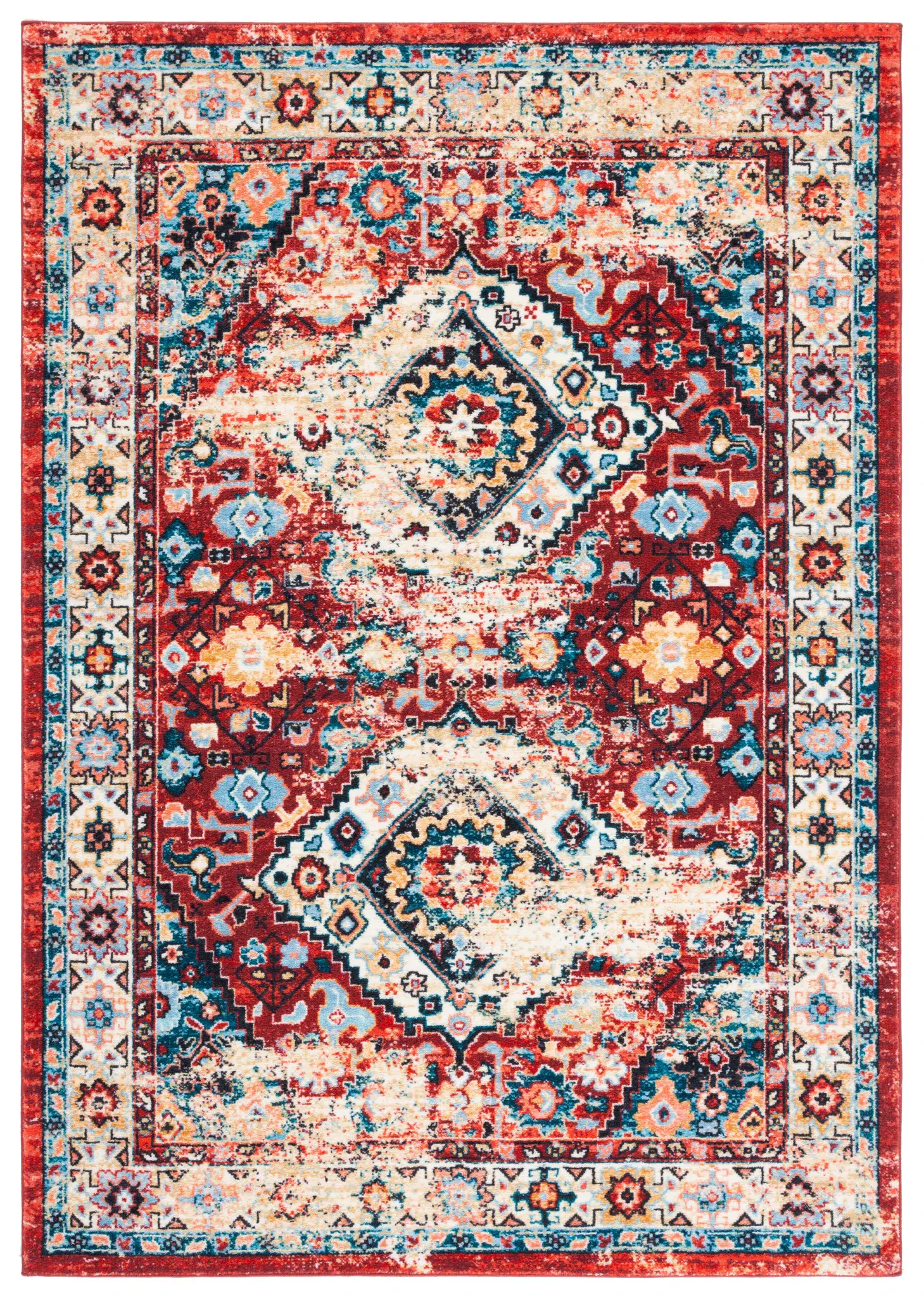 Riviera Distressed Tribal Washable Rug