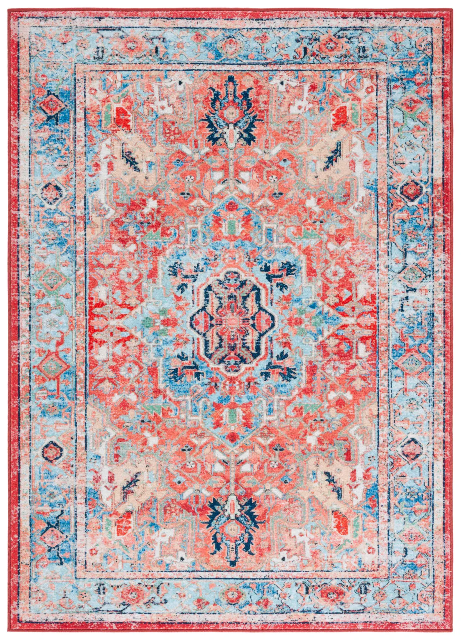 Riviera Bordered Medallion Washable Rug