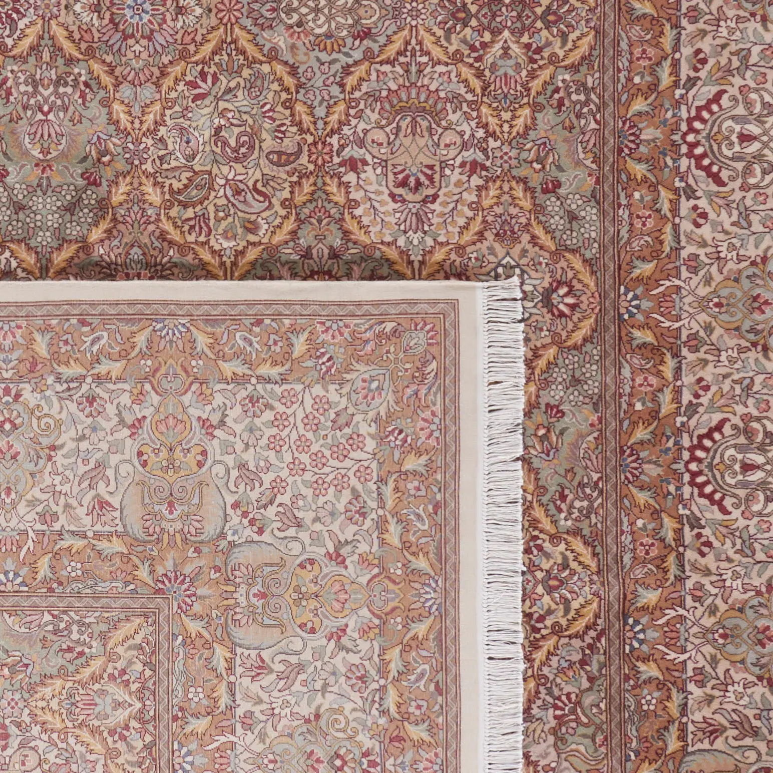 Royal Kerman Medallion Trellis Hand-Knotted Wool Rug