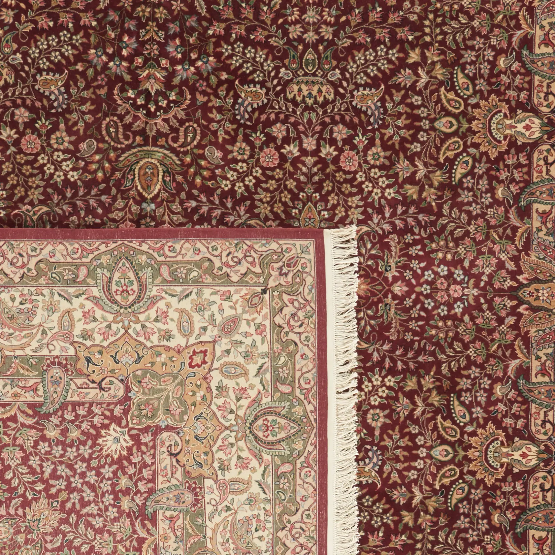 Royal Kerman Geometric Hand-Knotted Wool Rug