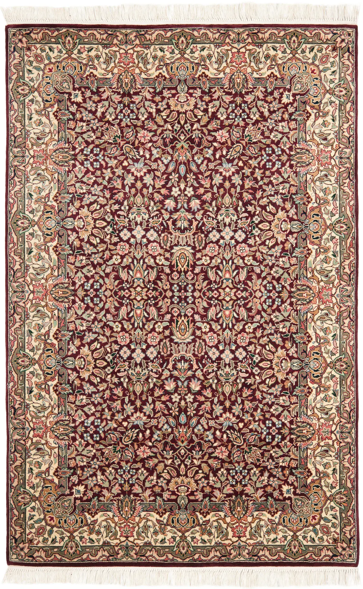 Royal Kerman Geometric Hand-Knotted Wool Rug