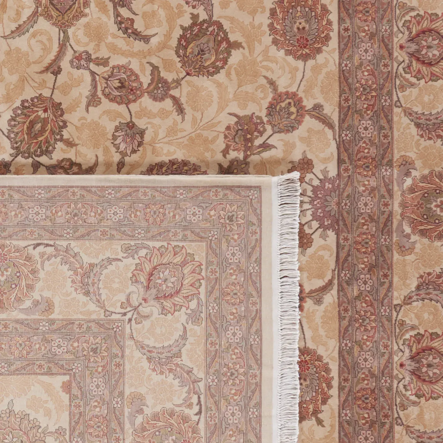Royal Kerman Allover Floral Hand-Knotted Wool Rug