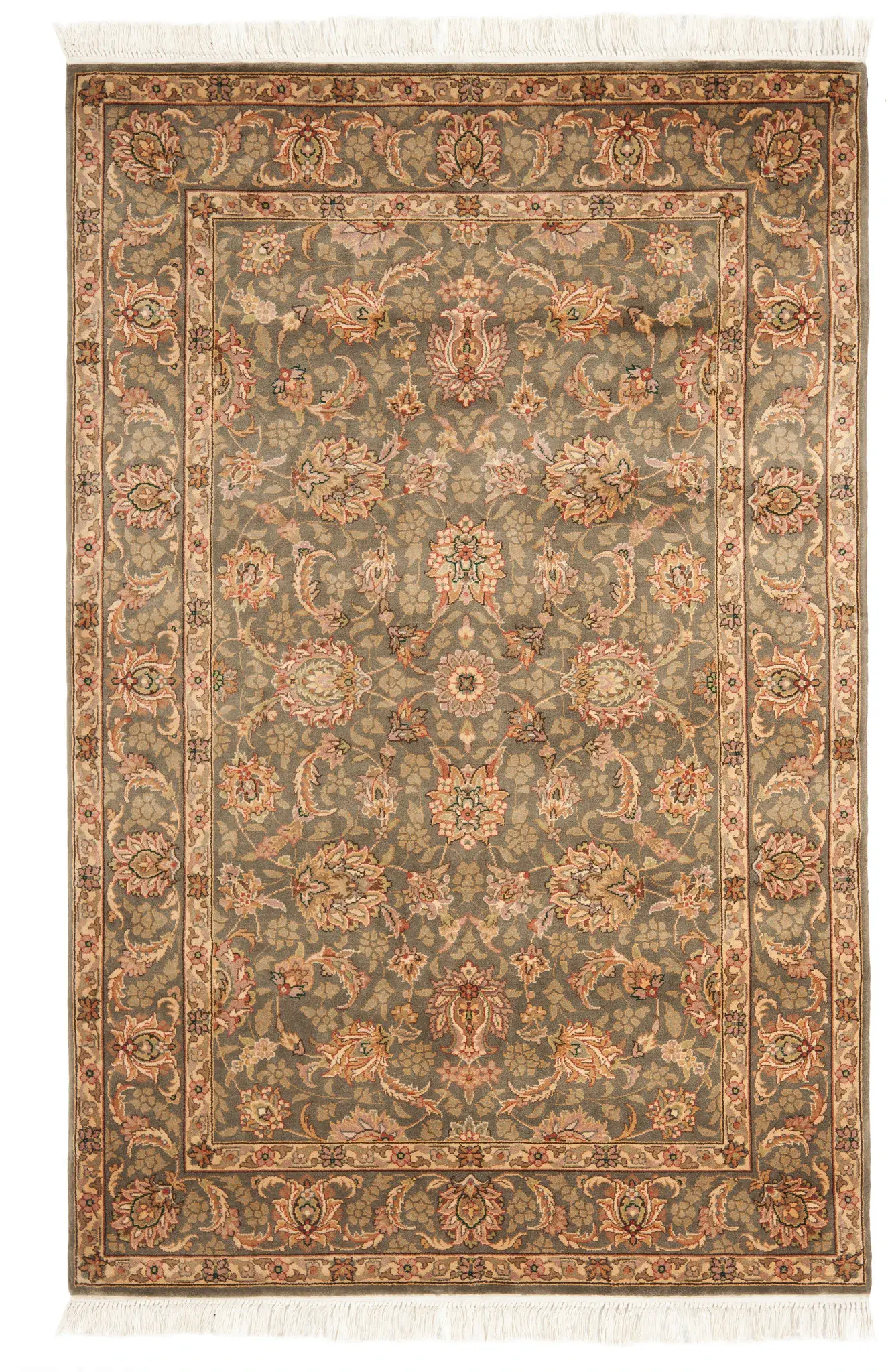 Royal Kerman Allover Floral Hand-Knotted Wool Rug