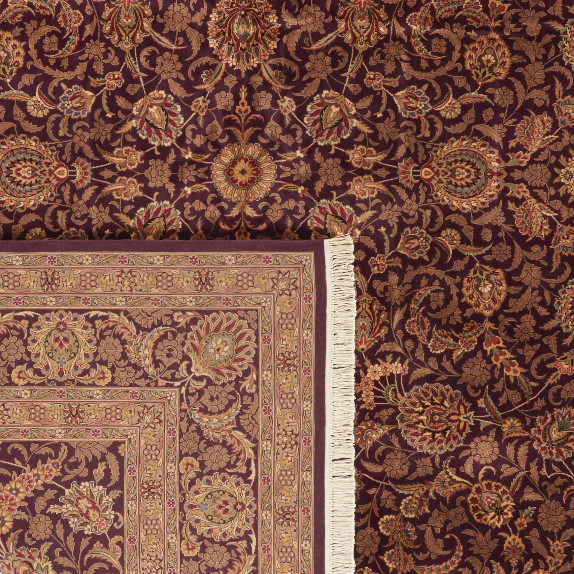 Royal Kerman Allover Floral Hand-Knotted Wool Rug