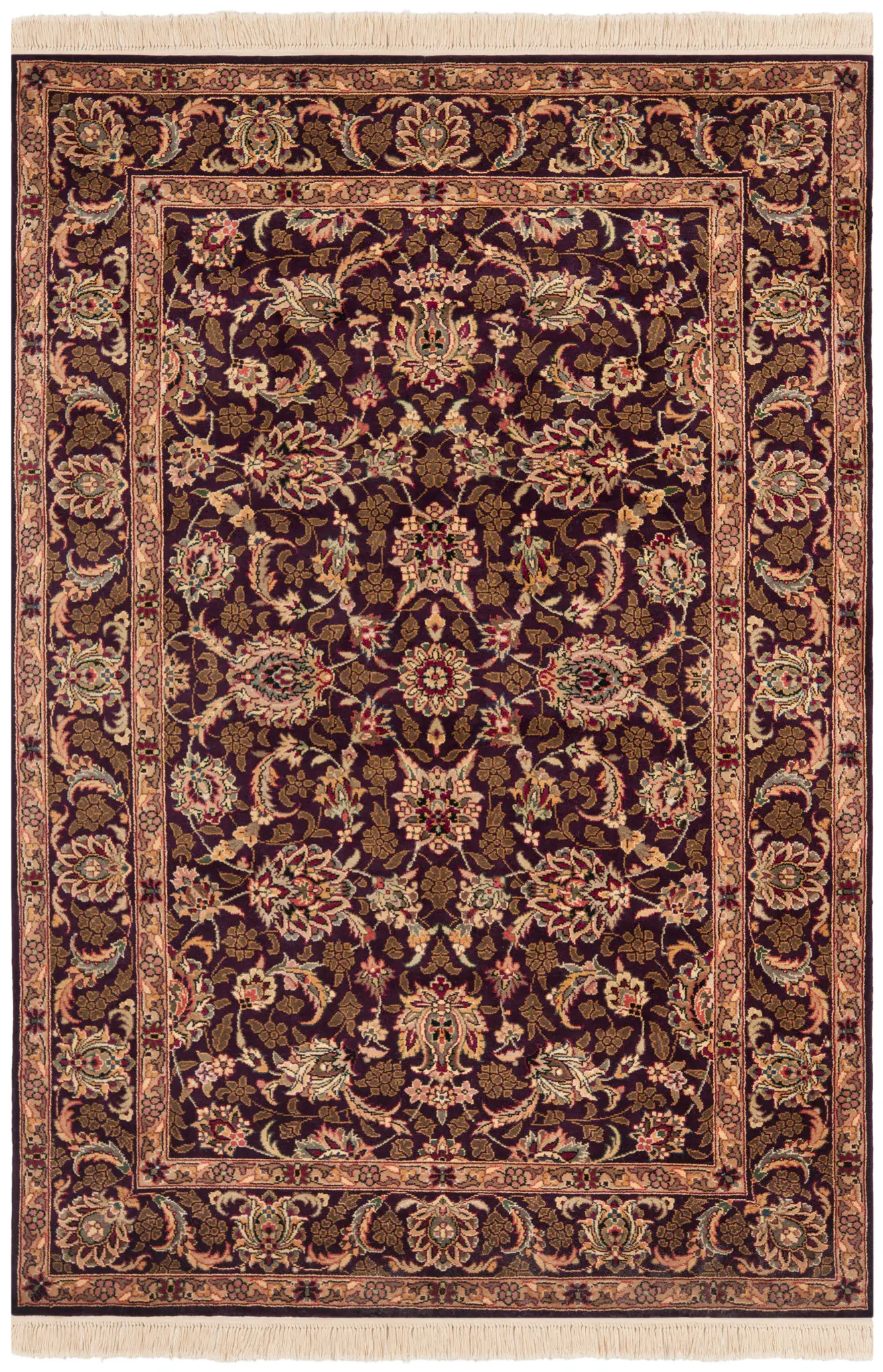 Royal Kerman Allover Floral Hand-Knotted Wool Rug