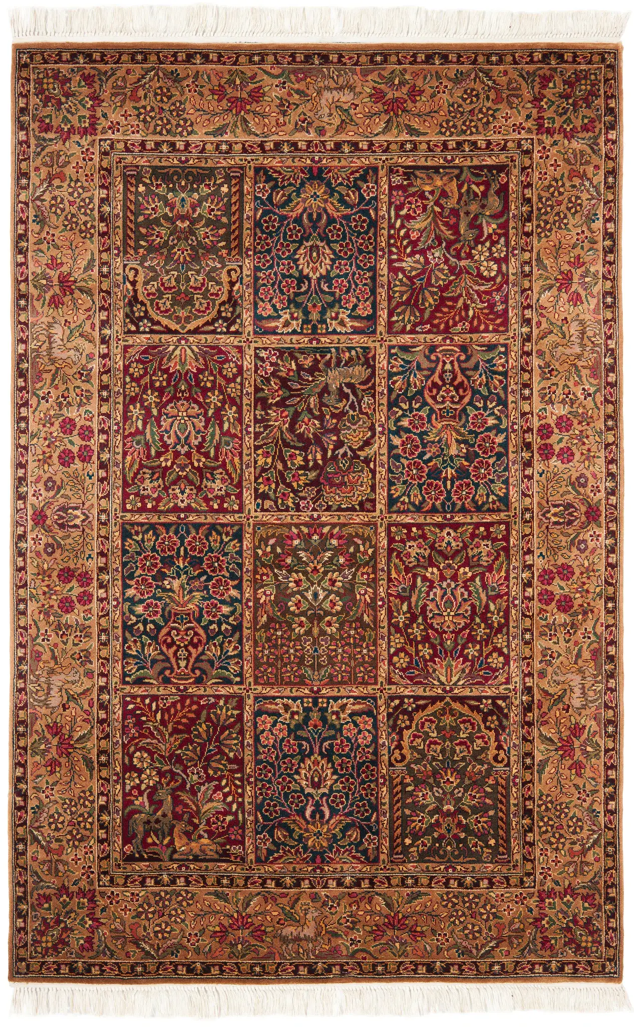 Royal Kerman Floral Hand-Knotted Wool Rug