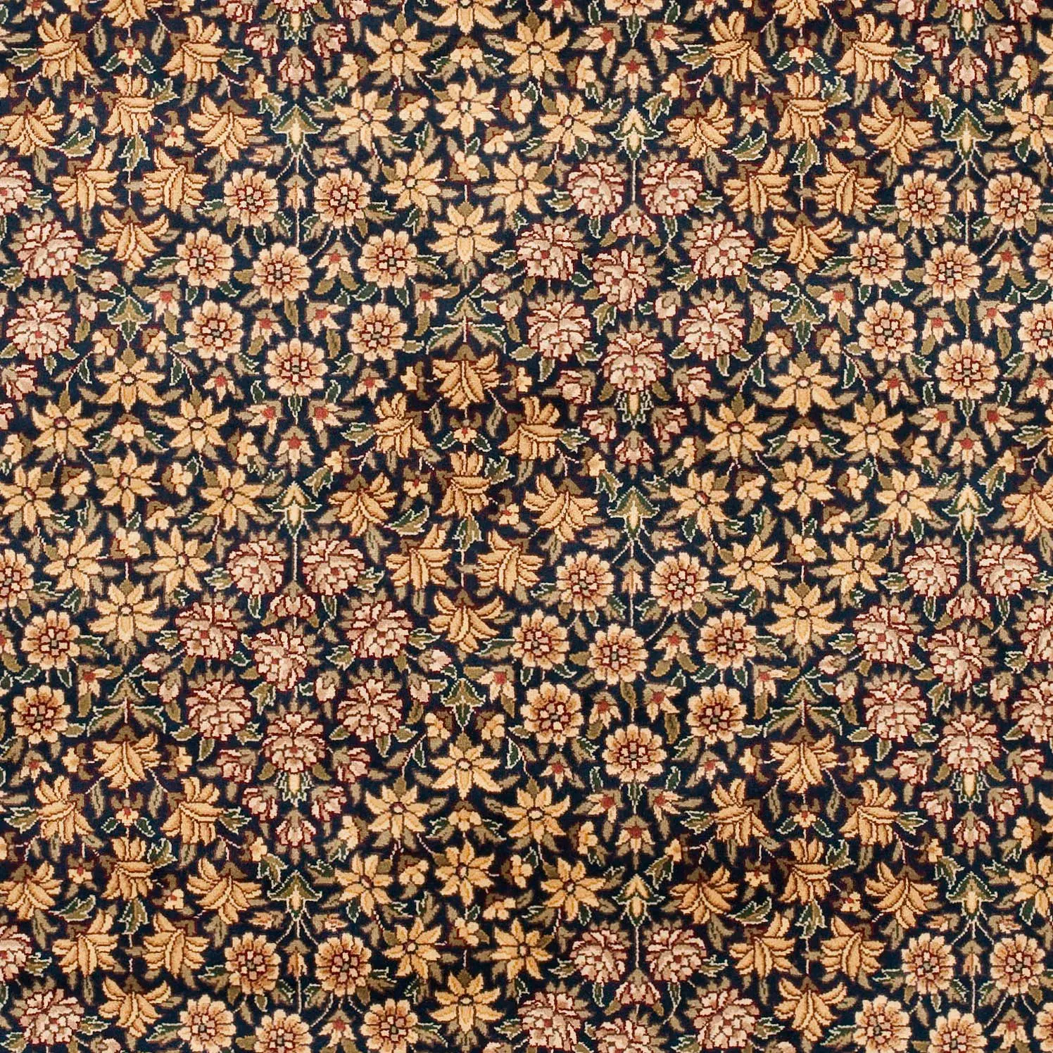 Royal Kerman Small-Scale Floral Hand-Knotted Wool Rug