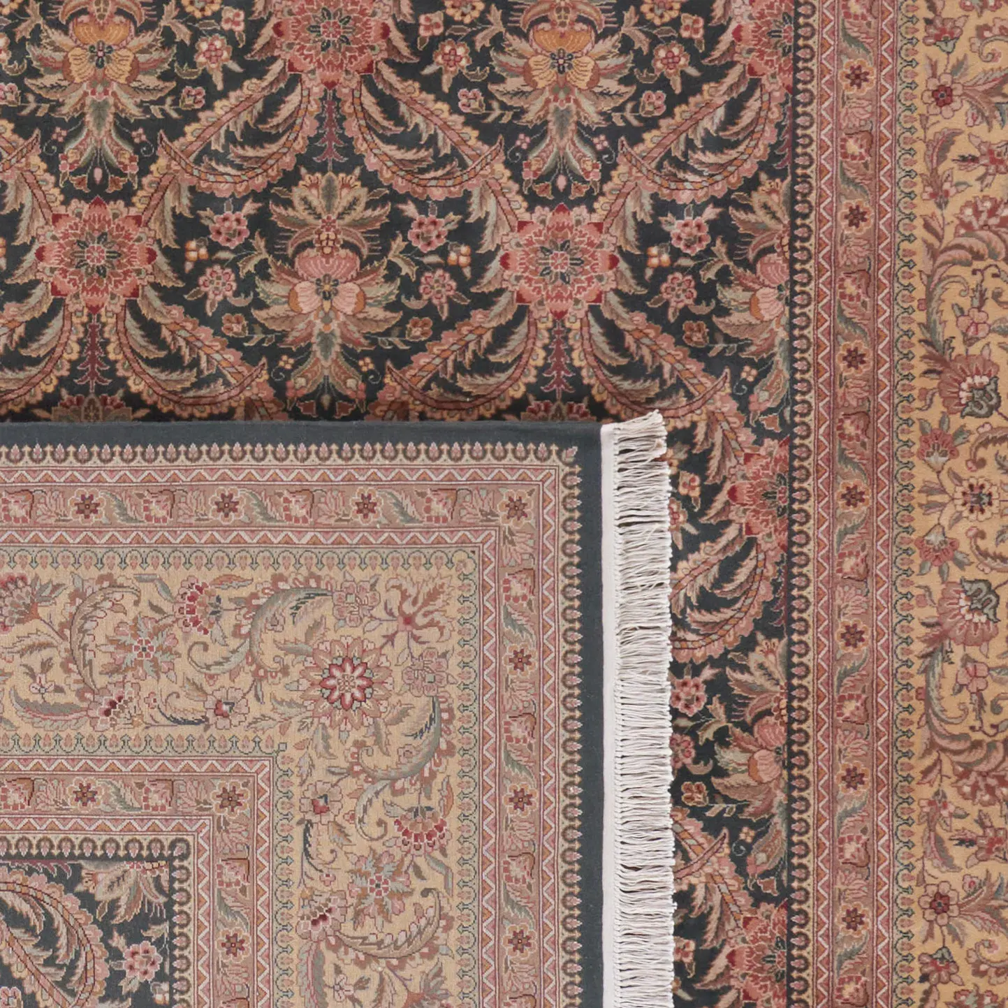 Royal Kerman Floral Trellis Hand-Knotted Wool Rug
