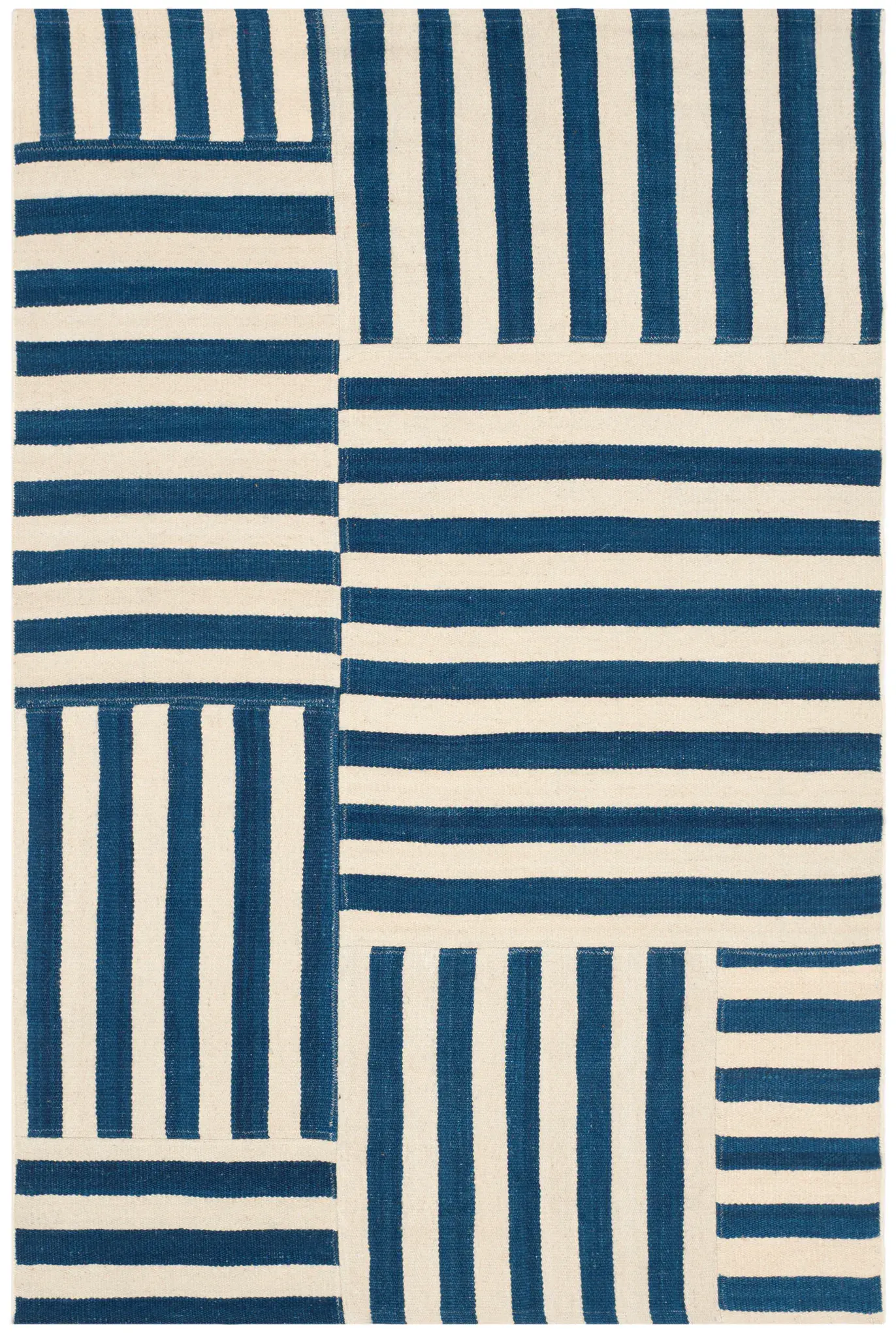 Ralph Lauren Celeste Stripe Patch Hand-Woven Wool Rug
