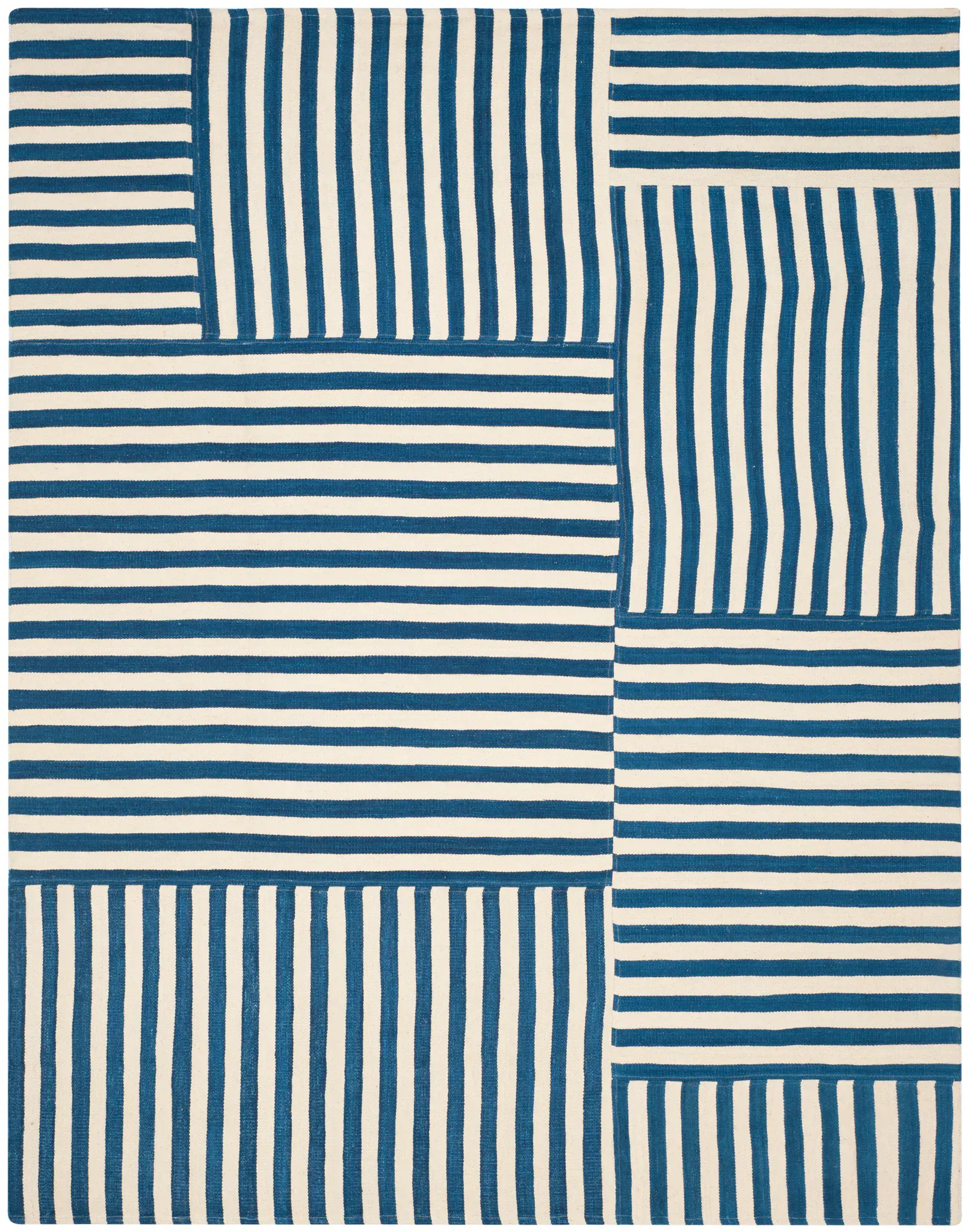 Ralph Lauren Celeste Stripe Patch Hand-Woven Wool Rug