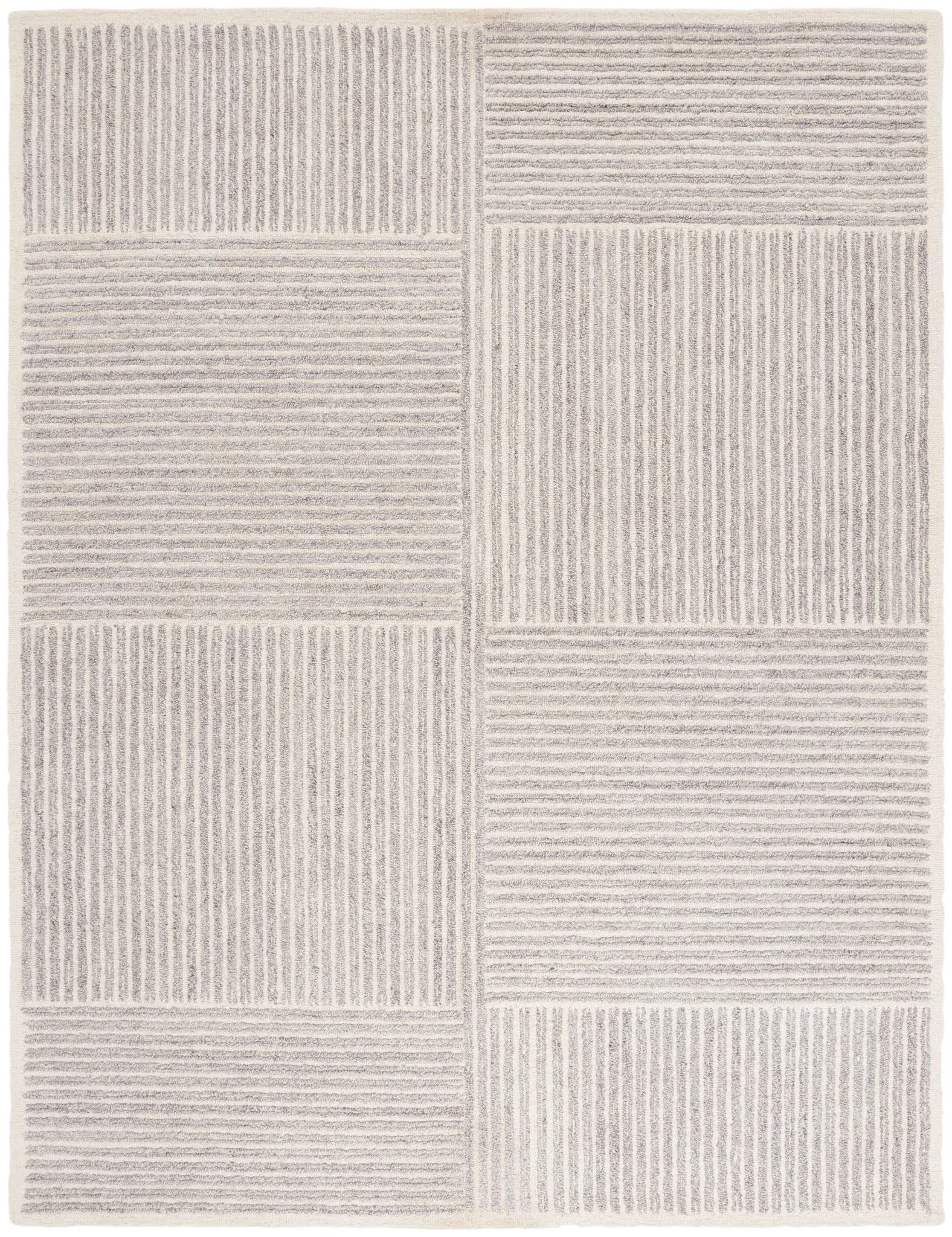 Renewal Block Stripe Hand-Tufted Rug