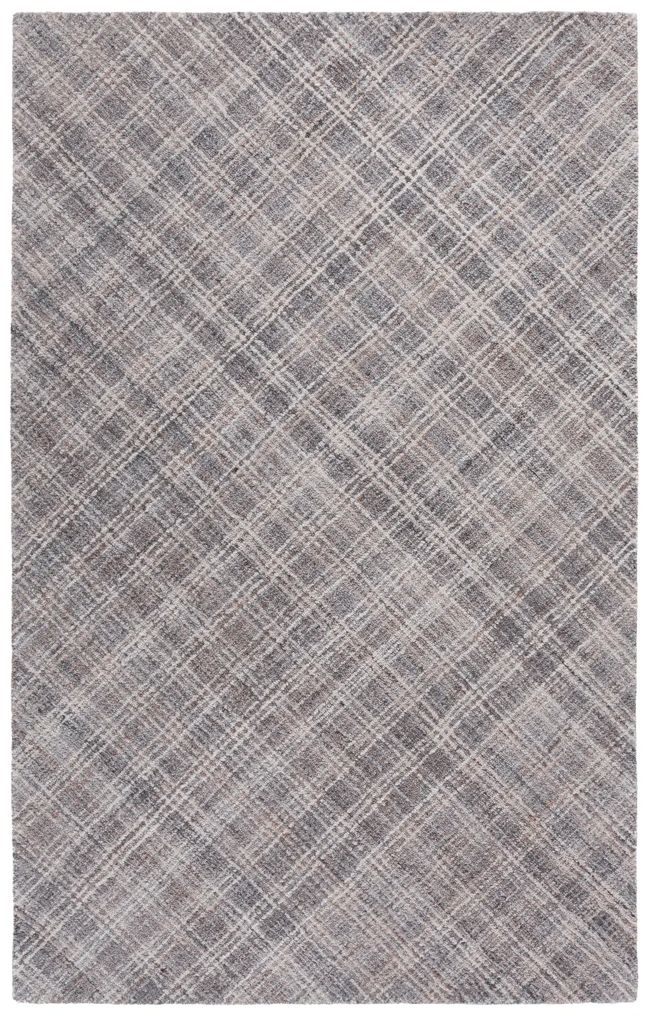 Renewal Diagonal Plaid Hand-Tufted Rug