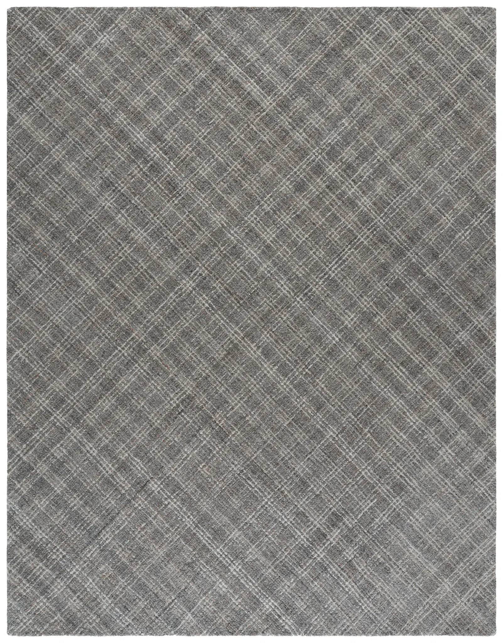 Renewal Diagonal Plaid Hand-Tufted Rug