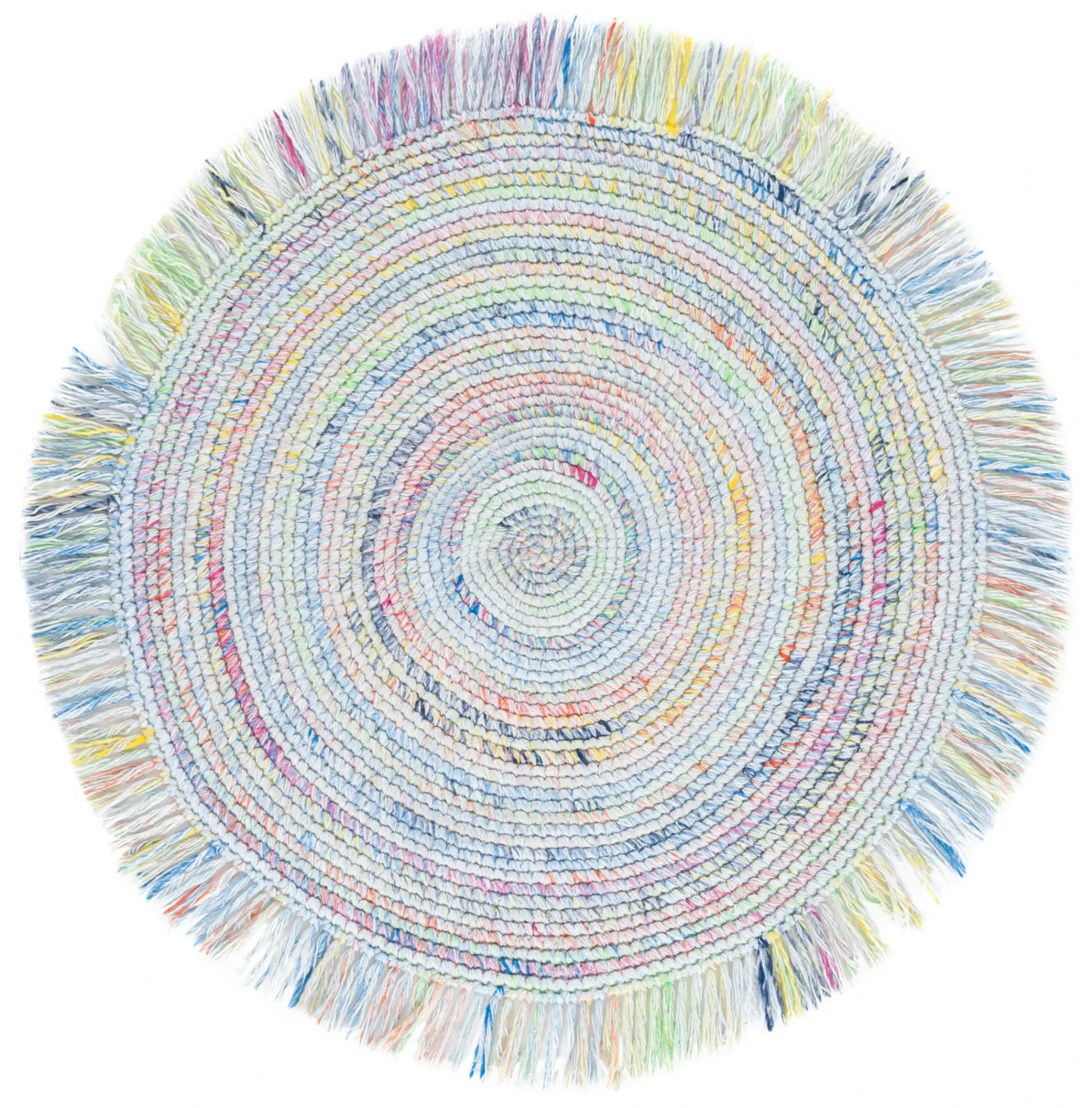 Renewal Spiral Braided Fringed Hand-Woven Rug