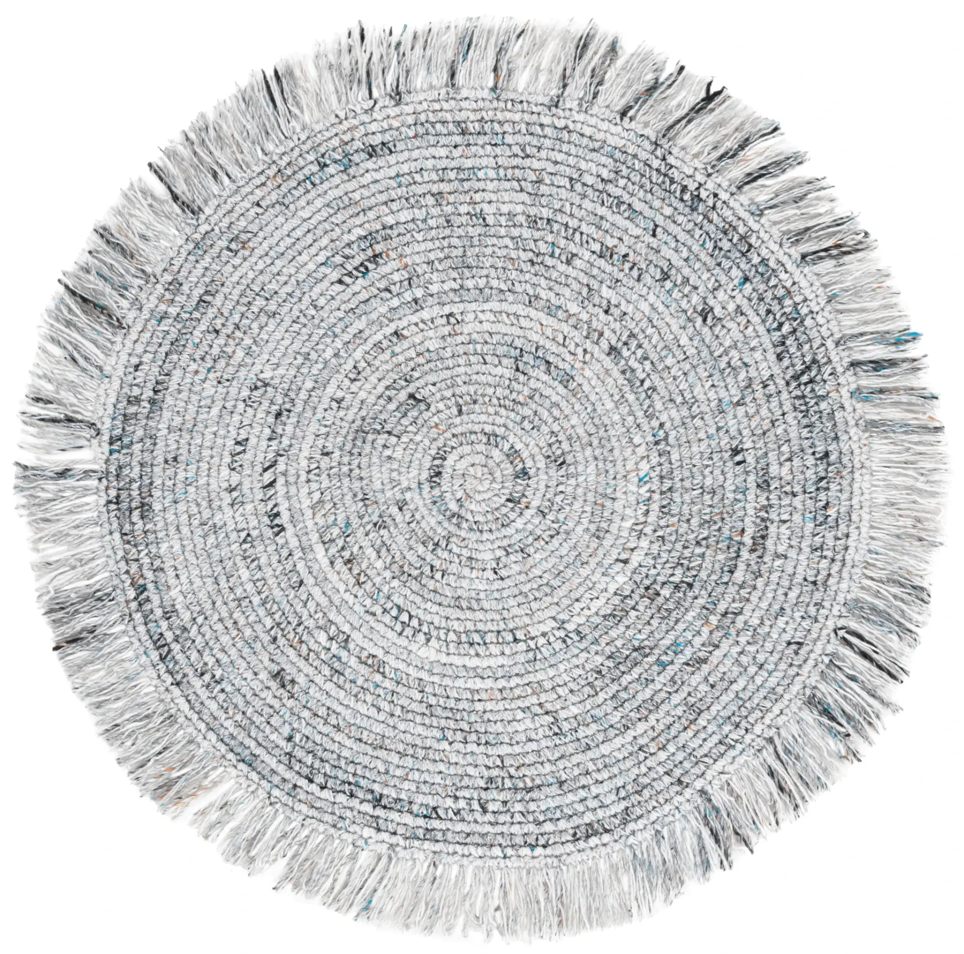 Renewal Spiral Braided Fringed Hand-Woven Rug
