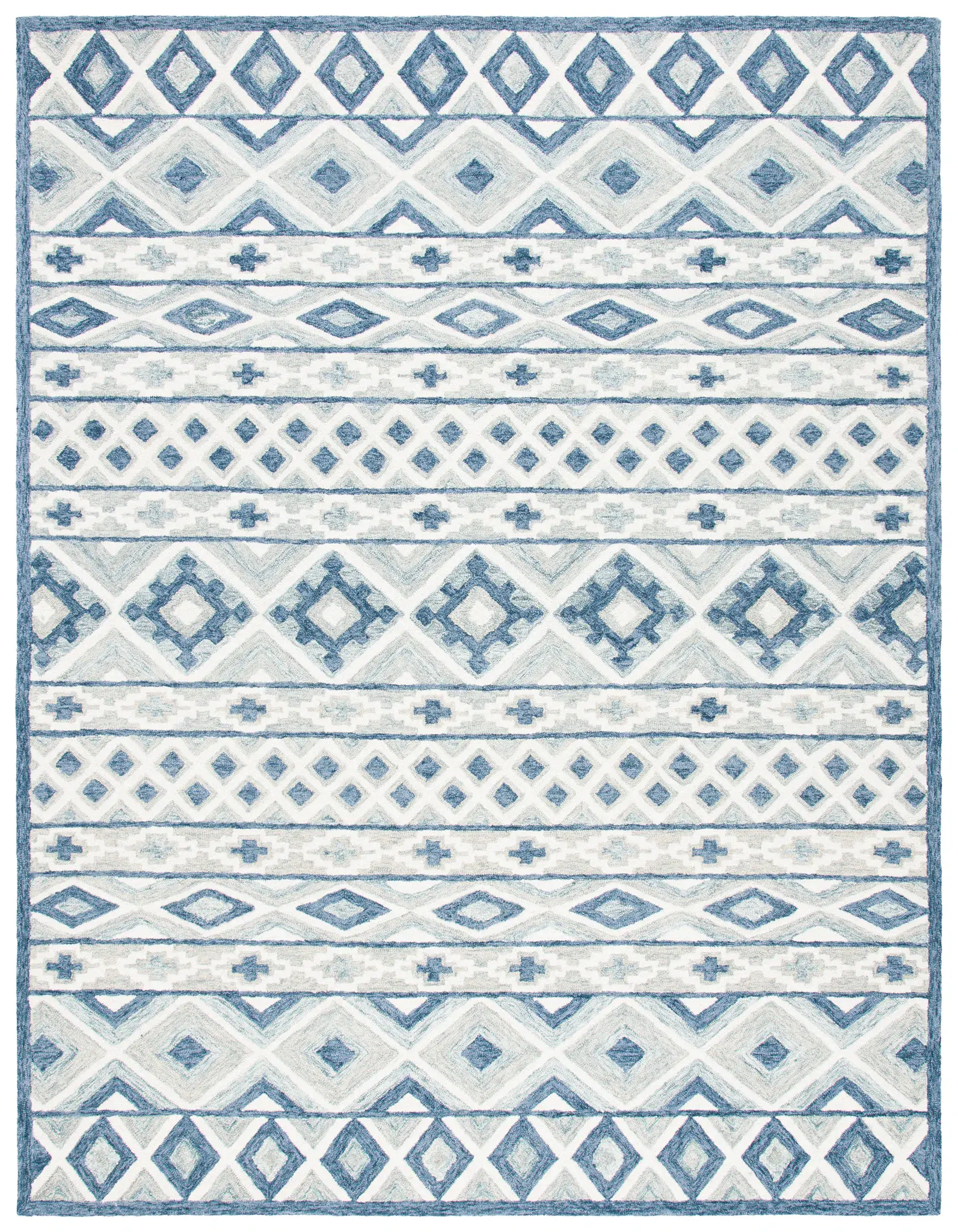 Roslyn Striped Geometric Hand-Tufted Wool Rug