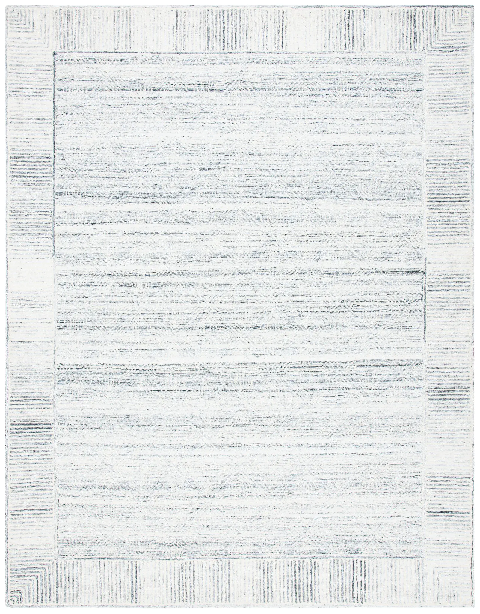 Roslyn Striped Border Hand-Tufted Rug