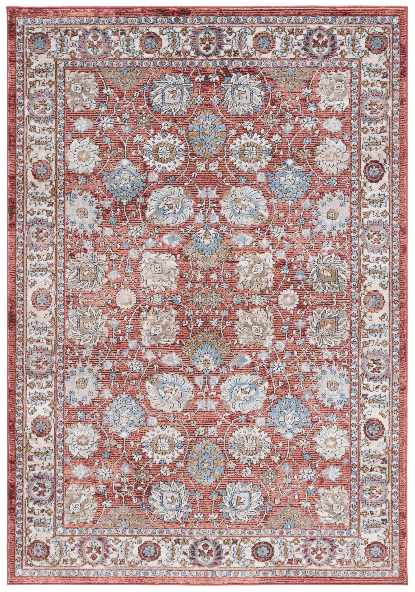 Rosewood Floral Border Rug