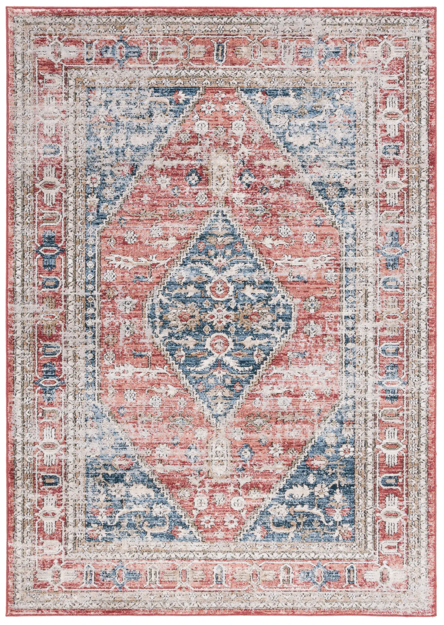 Rosewood Distressed Medallion Rug