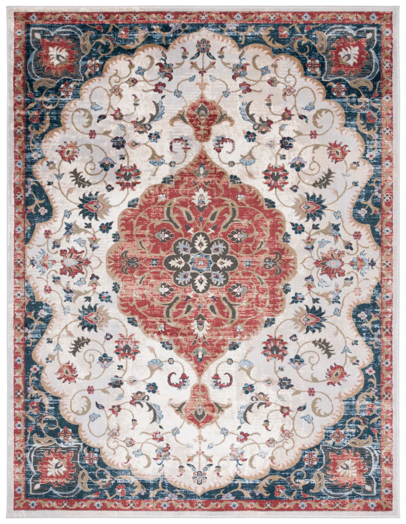 Rosewood Floral Medallion Rug
