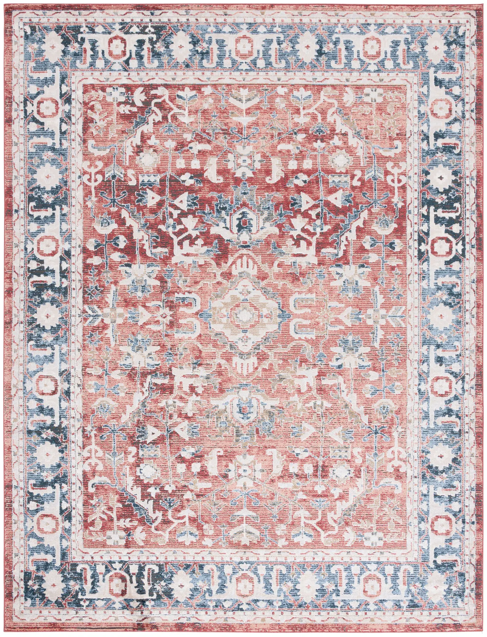 Rosewood Bordered Traditional Rug