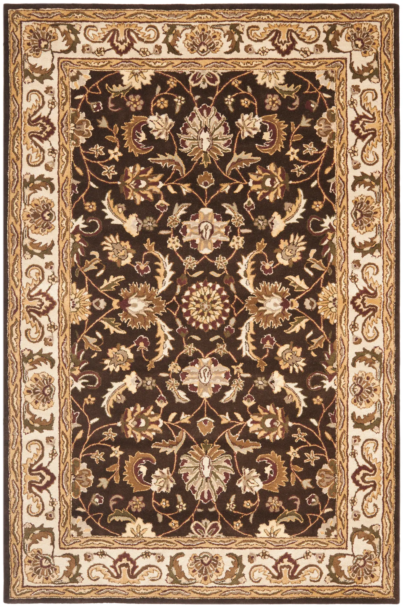 Royalty Floral Border Hand-Tufted Wool Rug