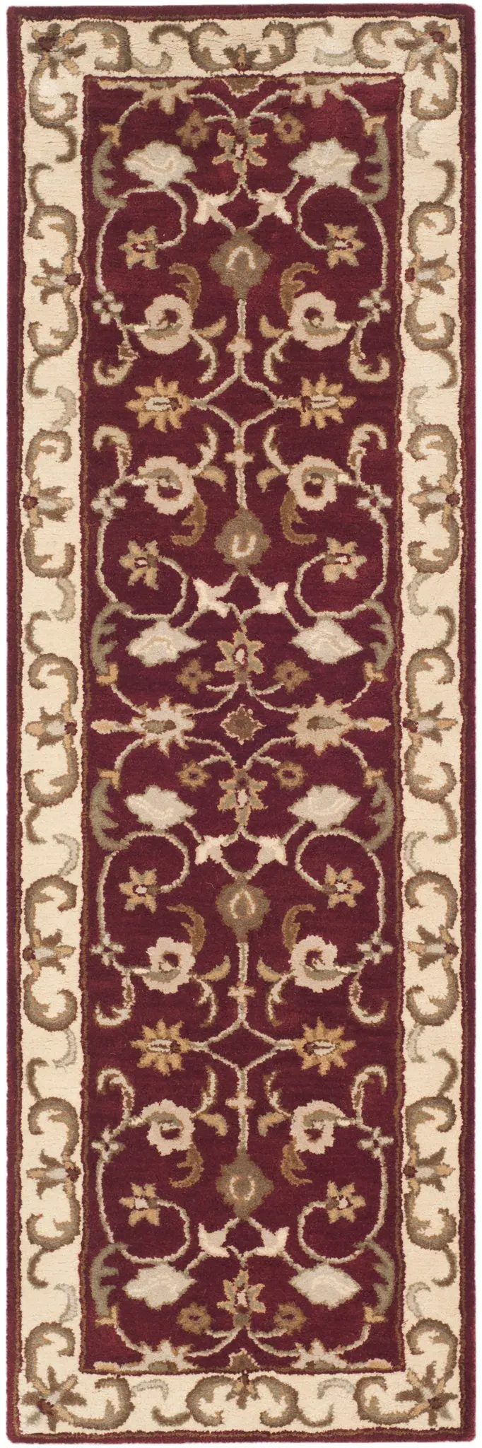 Royalty Floral Palmette Hand-Tufted Wool Rug