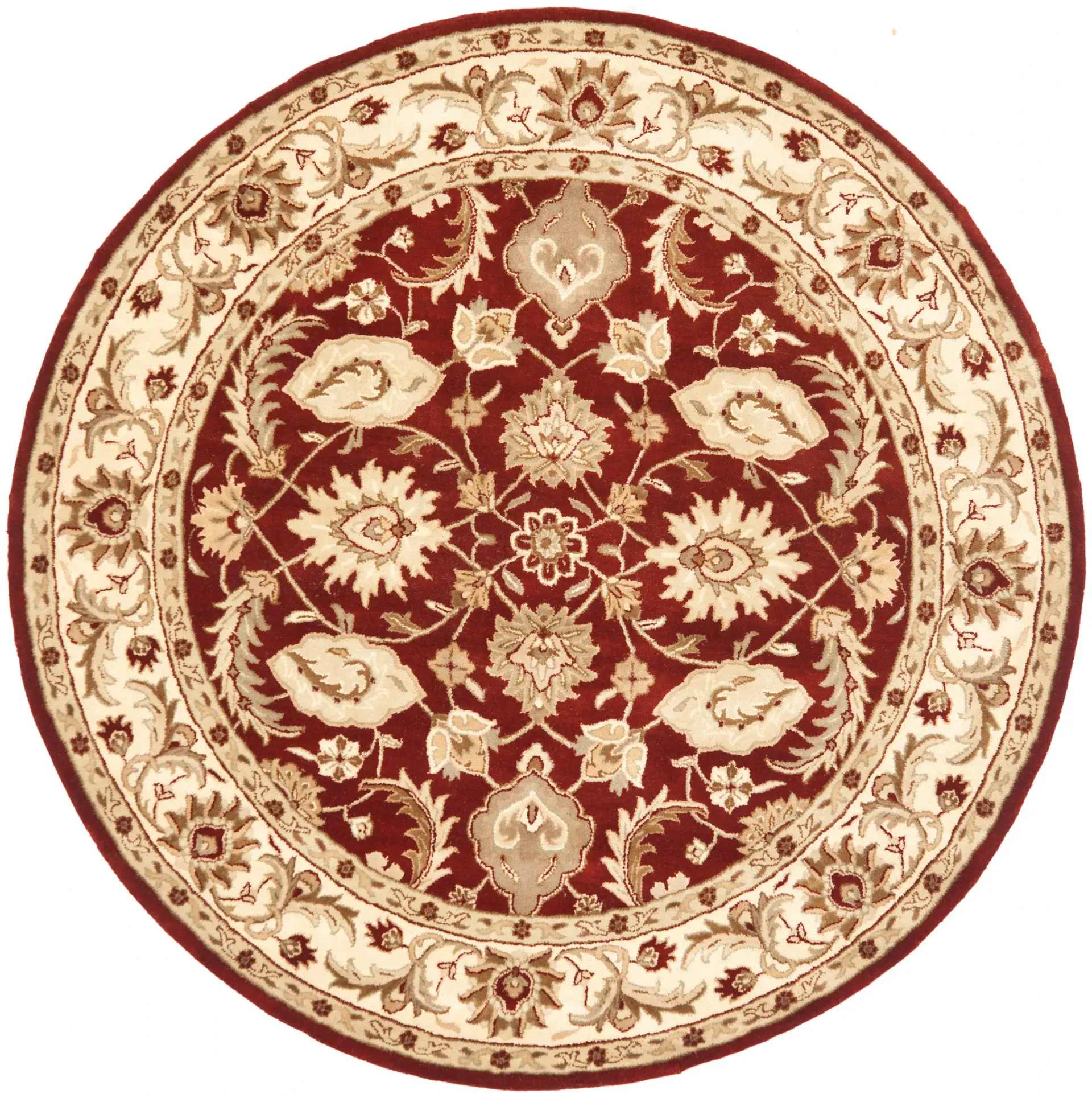 Royalty Floral Palmette Hand-Tufted Wool Rug